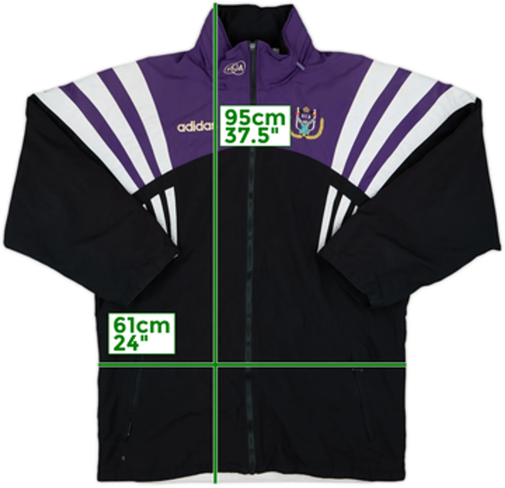 1996-97 Anderlecht adidas Hooded Bench Coat - 5/10 - (L)