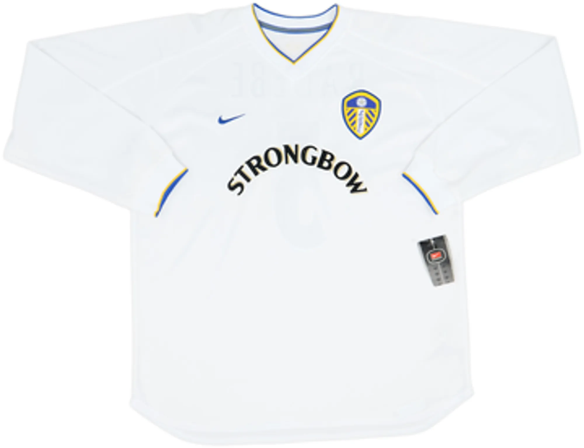 2000-02 Leeds United Player Issue Home L/S Shirt Radebe #5 (XL)