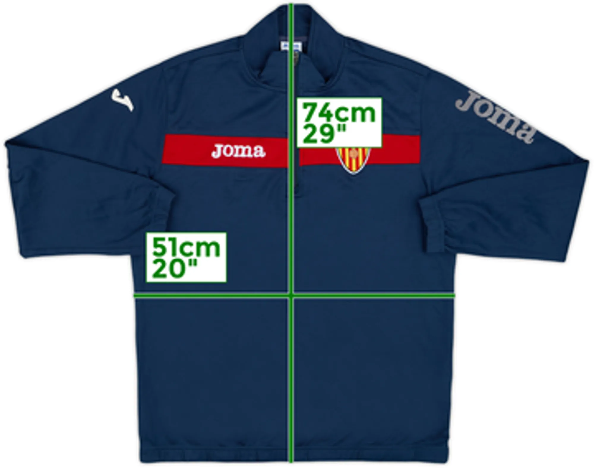 2013-14 Valencia Joma 1/4 Zip Drill Top - 7/10 - (M)