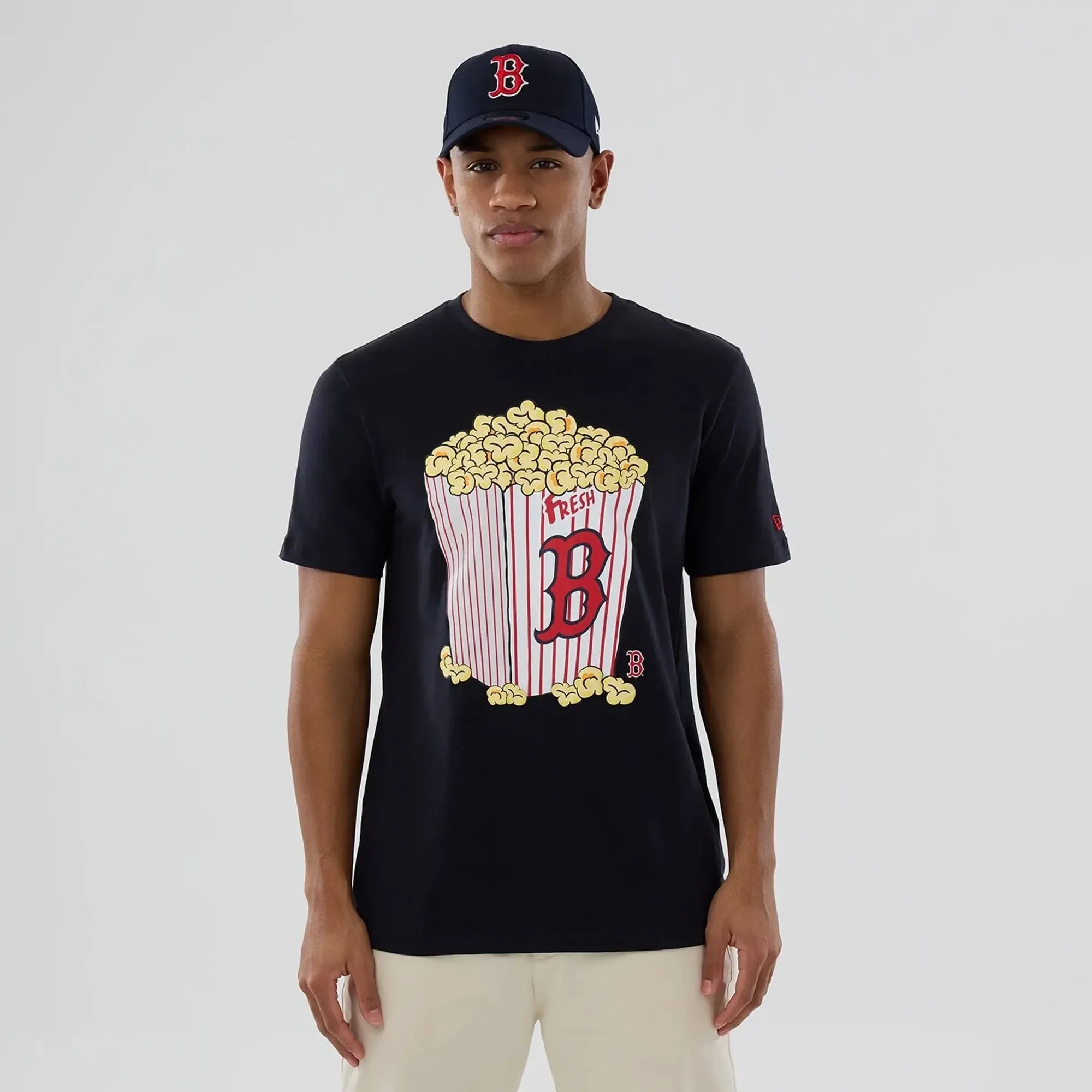Boston Red Sox MLB Popcorn Navy T-Shirt New Era Cap adult unisex