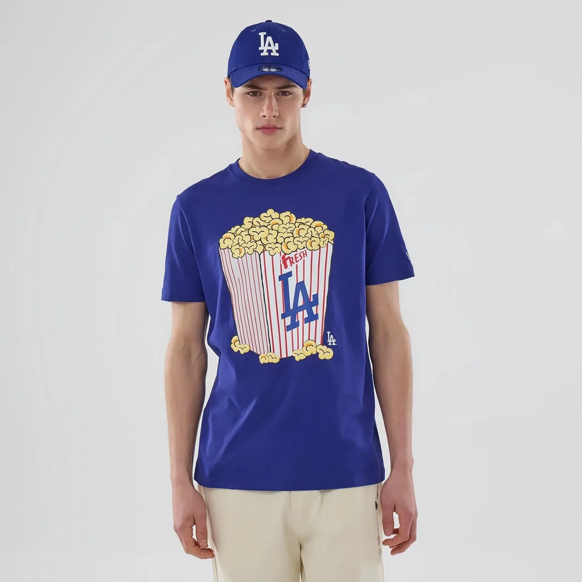 LA Dodgers MLB Popcorn Dark Blue T-Shirt New Era Cap adult unisex