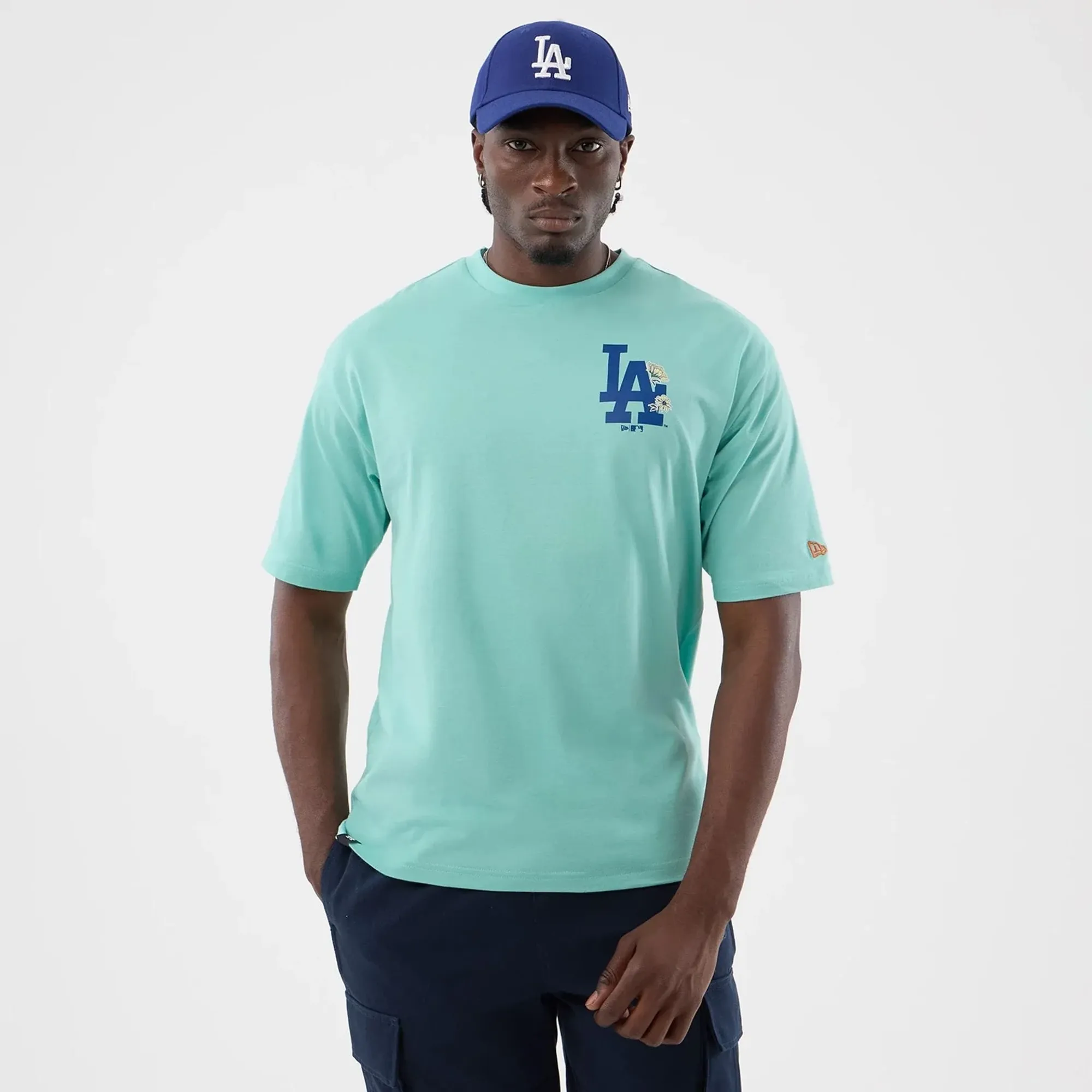 LA Dodgers MLB Floral Pastel Green Oversized T-Shirt New Era Cap adult unisex