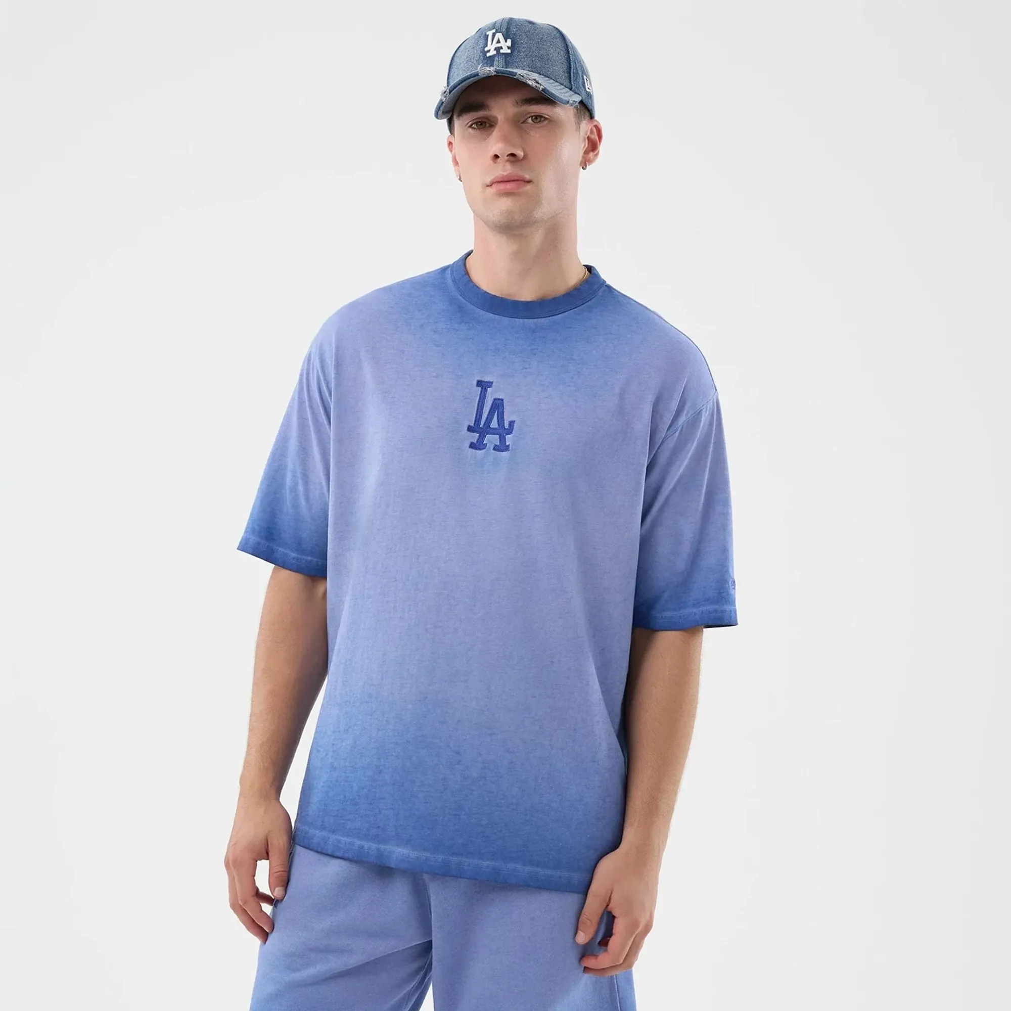 LA Dodgers MLB Washed Logo Pastel Blue T-Shirt New Era Cap adult unisex