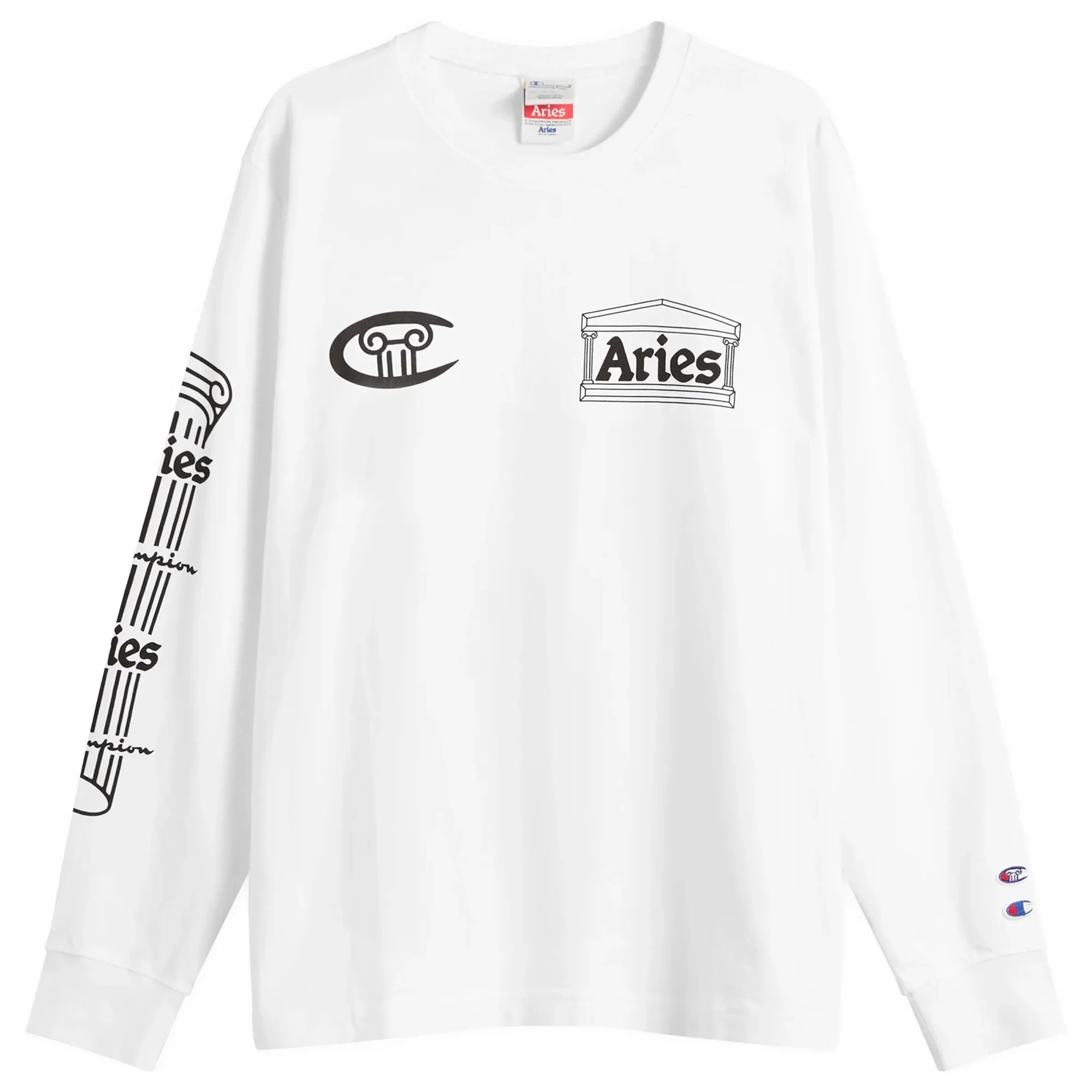 Champion Men's x Aries Stars Long Sleeve T-Shirt White