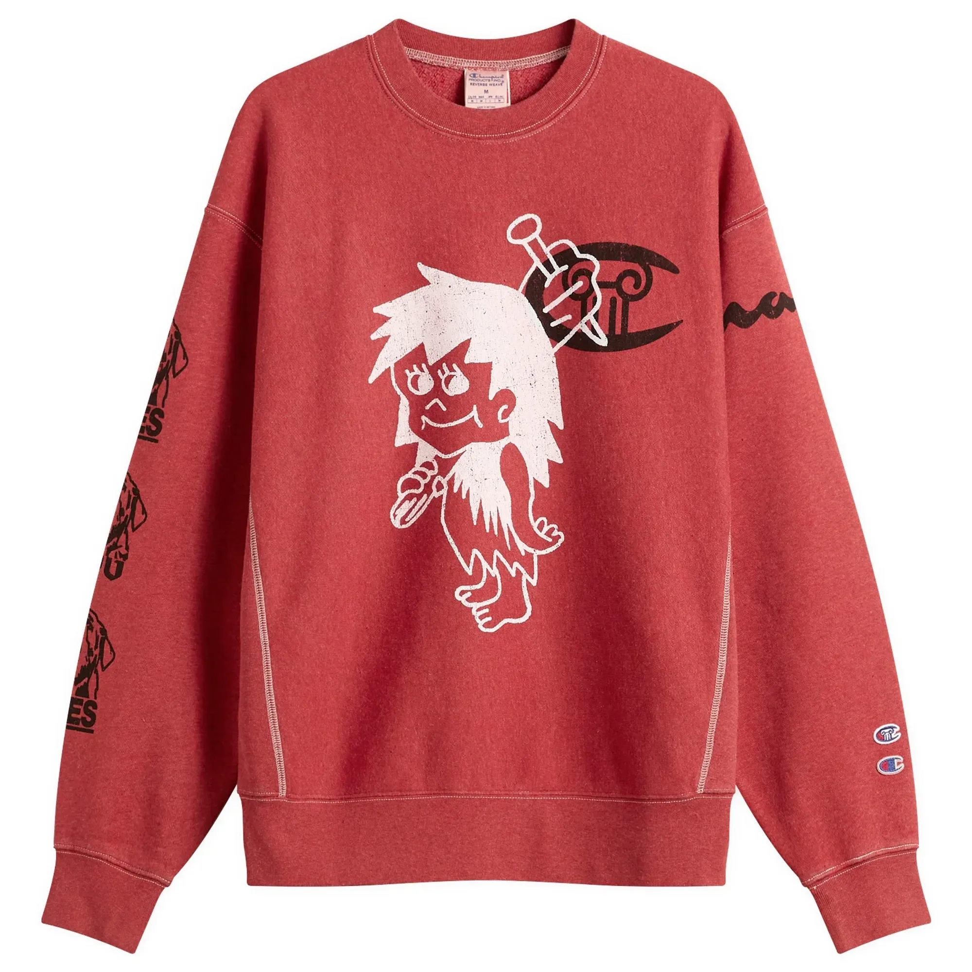 Champion Men's x Aries Worry Sweatshirt Red