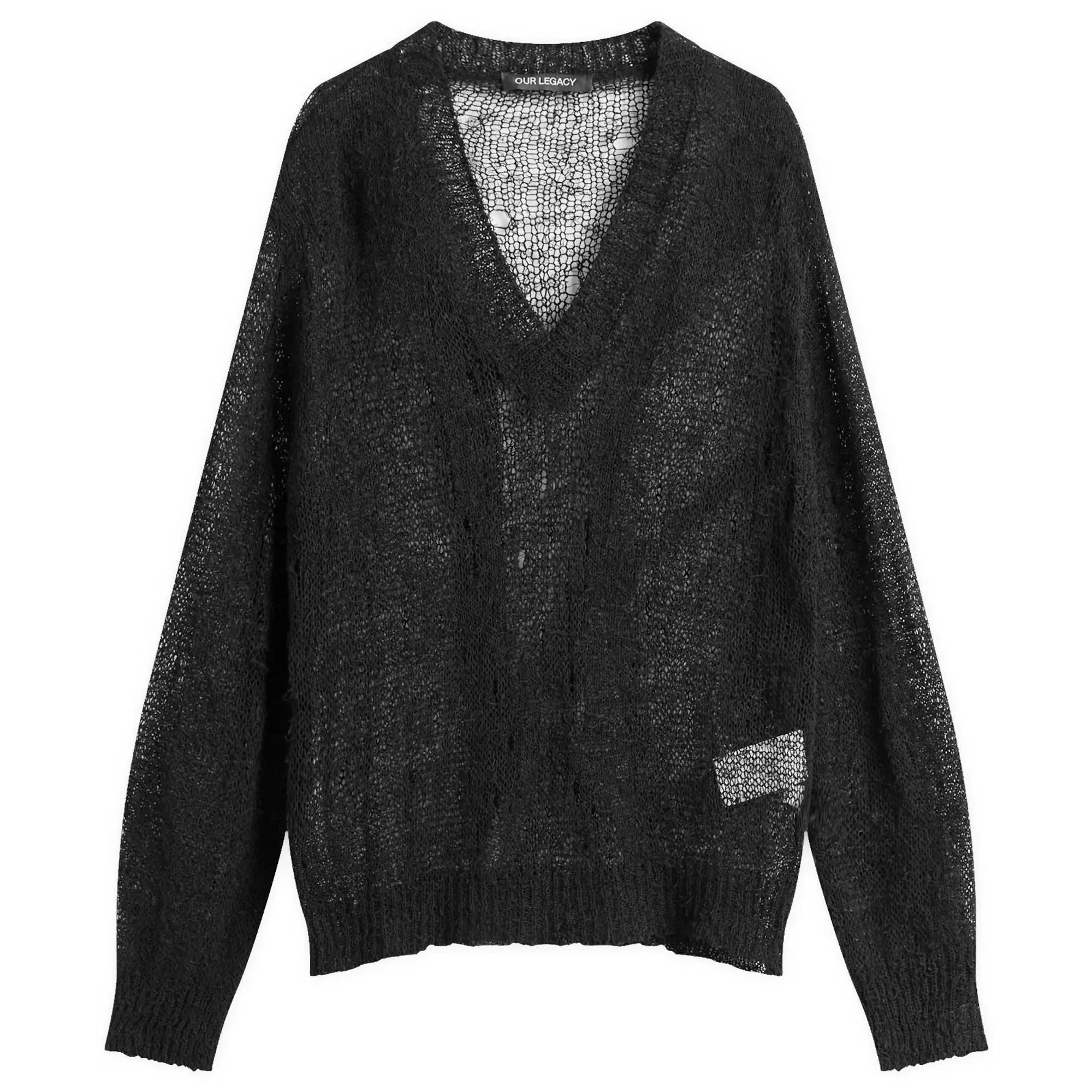 Our Legacy Men's Linen Slow V-Neck Jumper Black