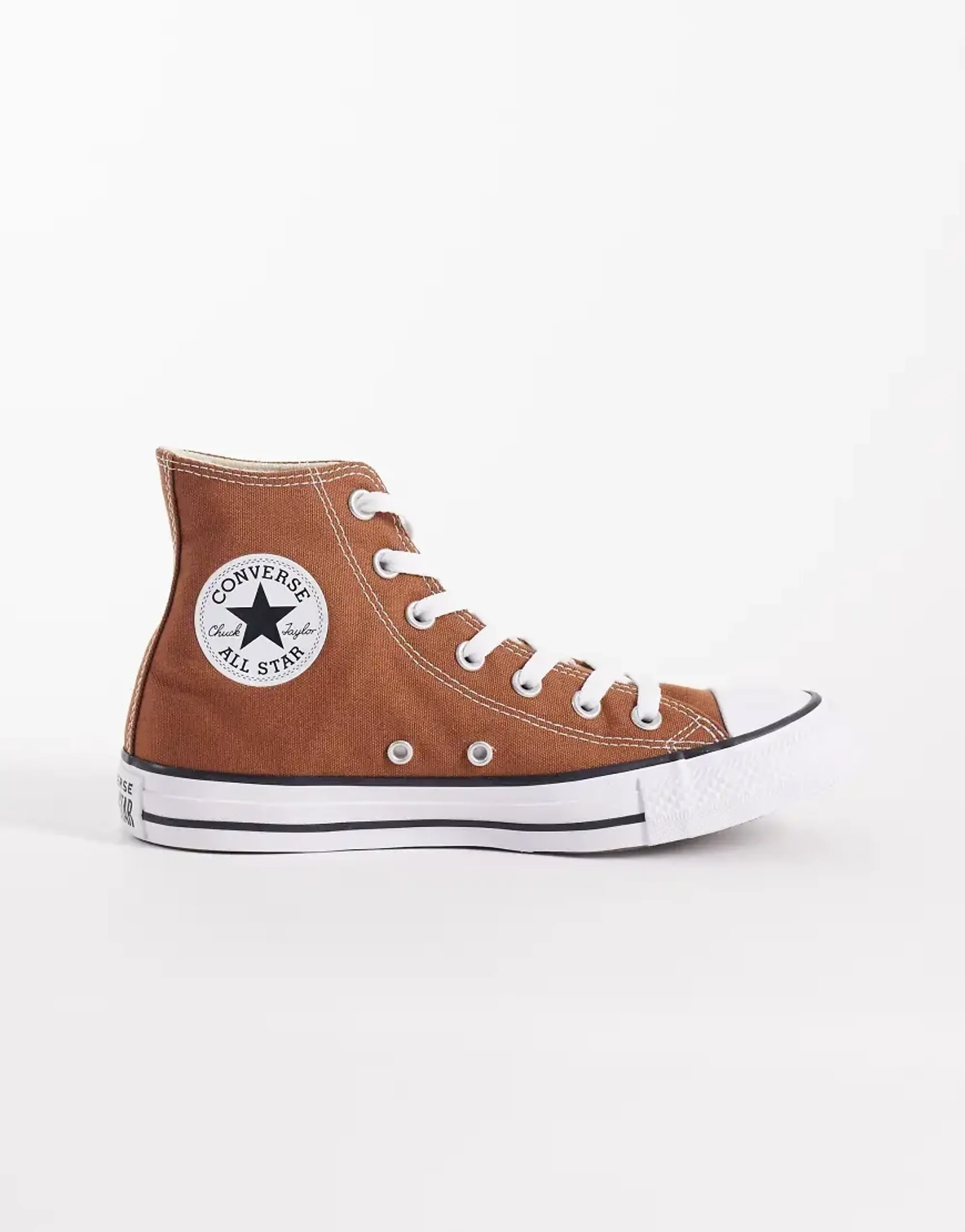 Converse All Star Hi Trainers in Brown & White