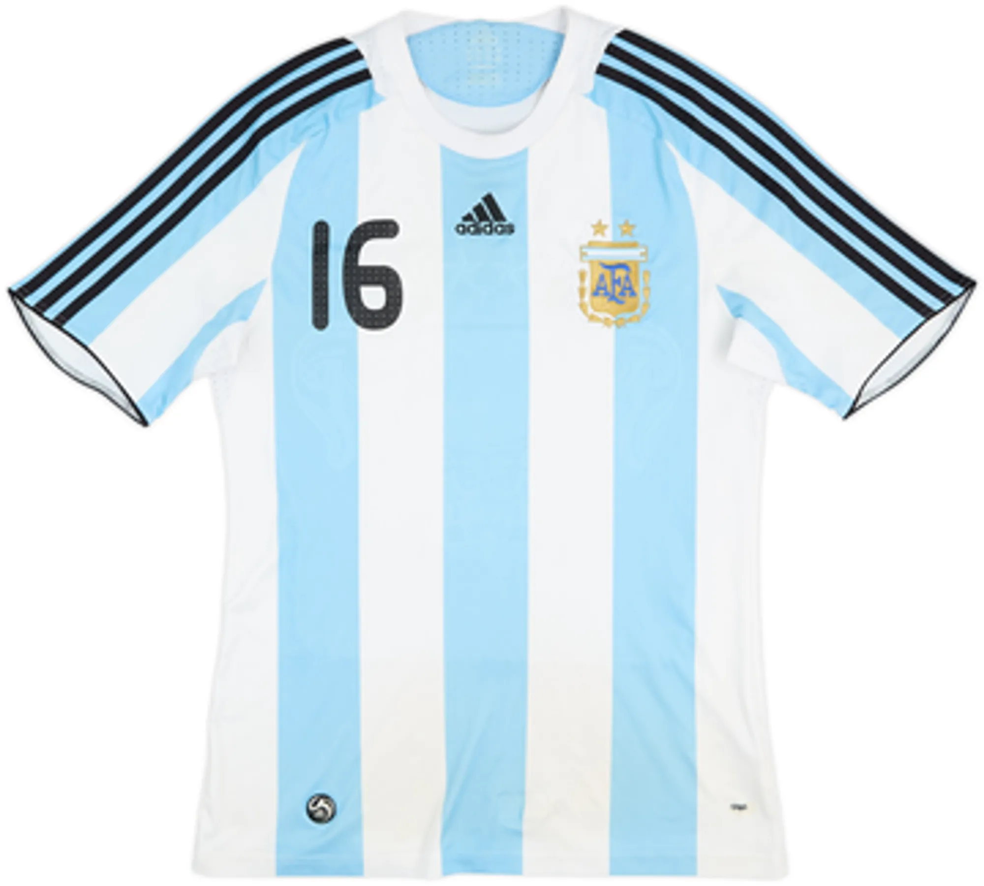 2007-09 Argentina Home Shirt Aguero #16 - 7/10 - (S)