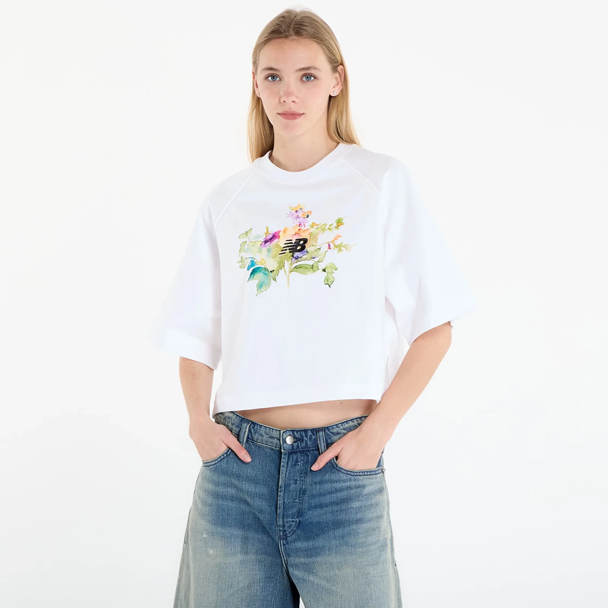 T-Shirt New Balance Watercolor Multi Boxy T-Shirt White L