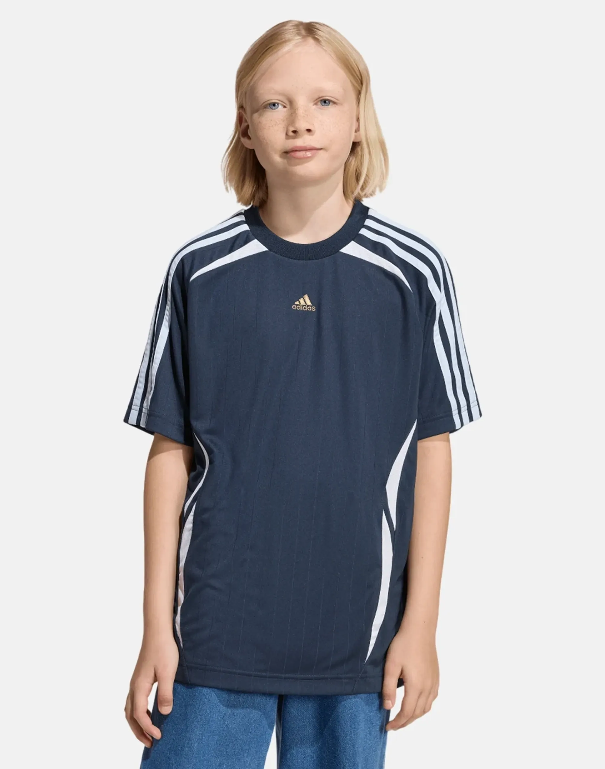 adidas Older Kids Teamgeist T-Shirt in Navy Blue 