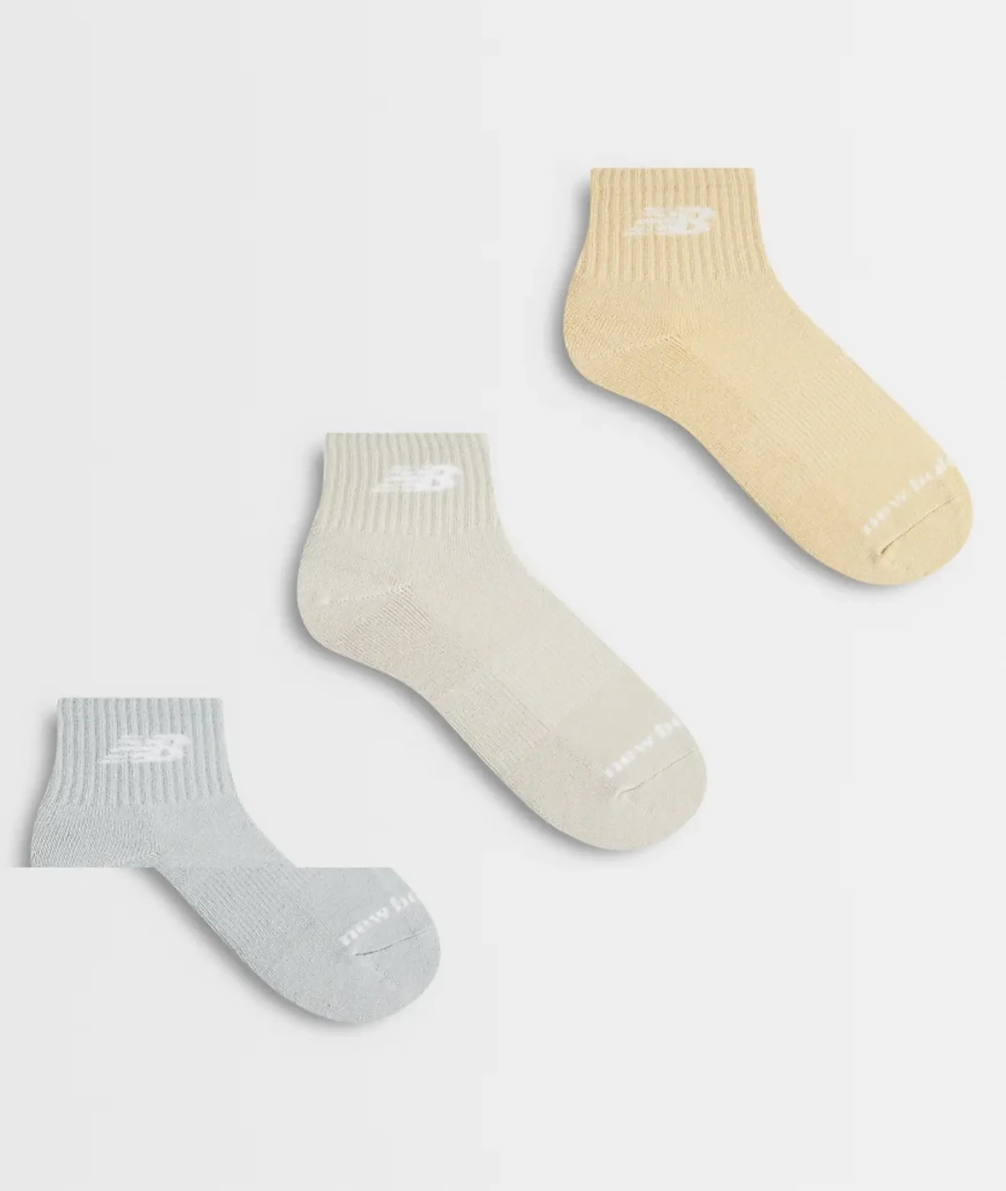New Balance Everyday Seasonal Ankle Sock 3 Pack In Neutral-Multi