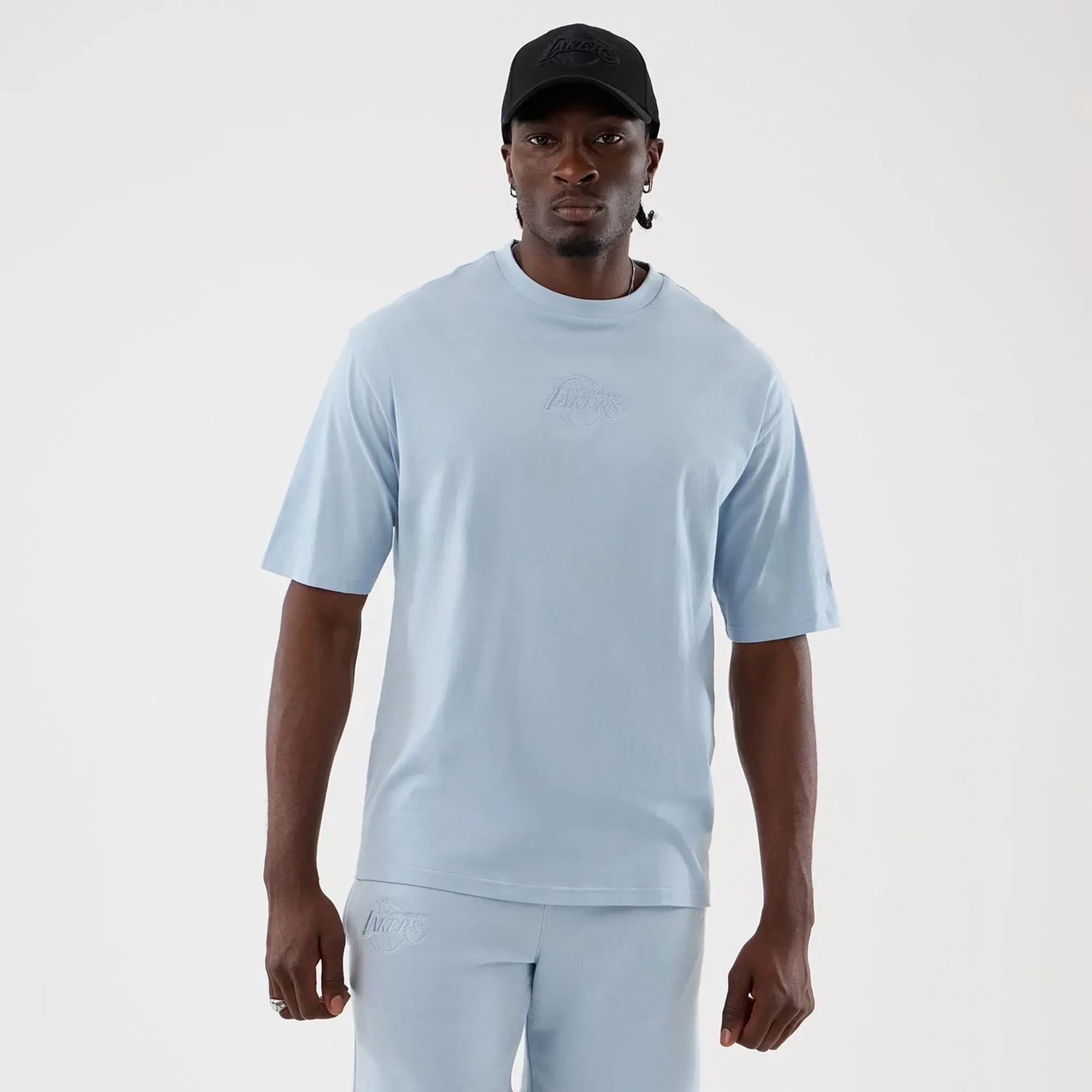 LA Lakers NBA League Essential Pastel Blue Oversized T-Shirt New Era Cap adult unisex