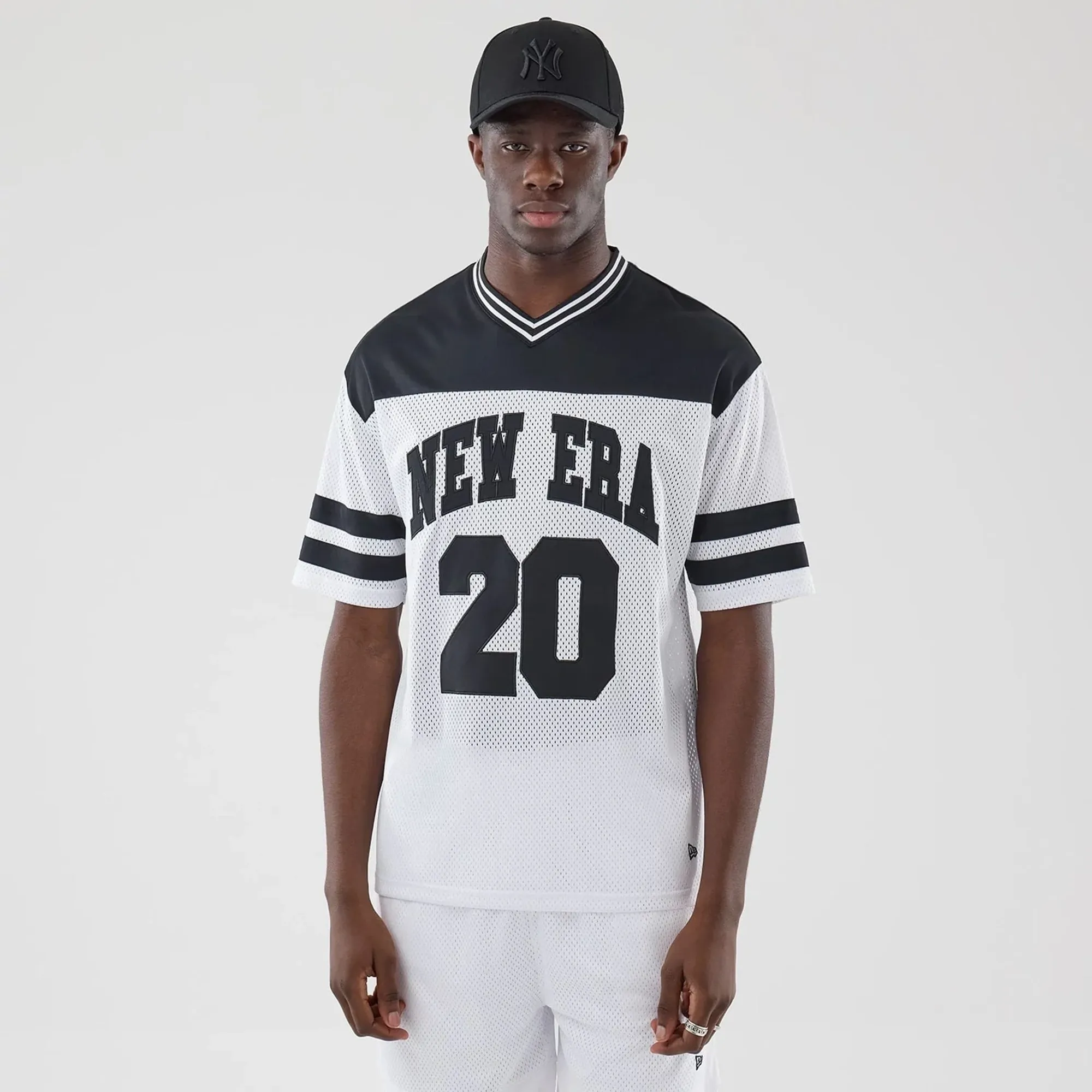 New Era Mesh White Oversized T-Shirt adult unisex