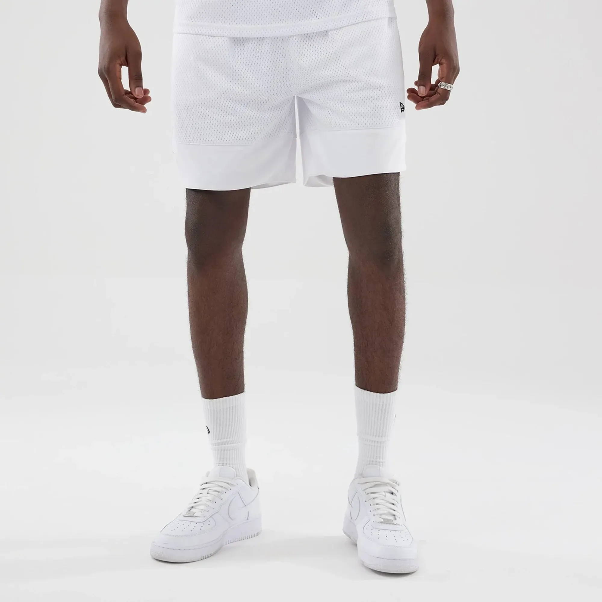 New Era Mesh White Oversized Shorts adult unisex