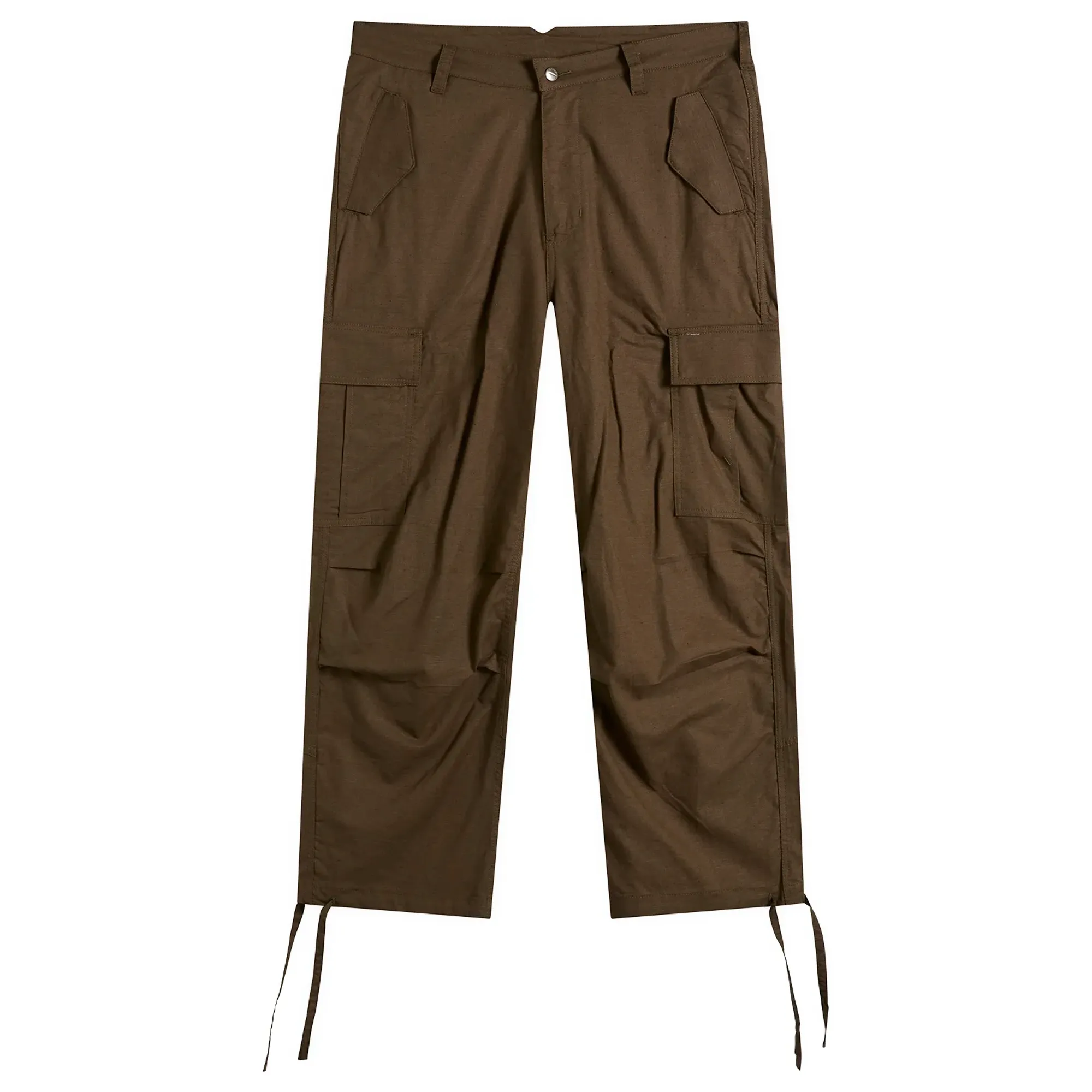 Rhude Men's Linen Parachute Pants Olive Green