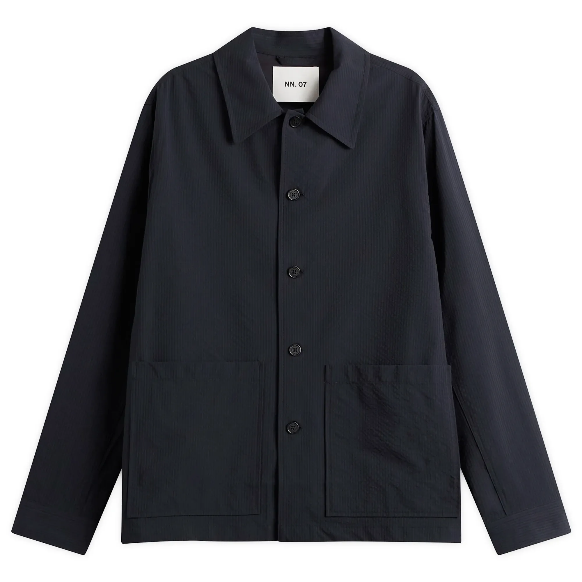 NN07 Men's Blaze Seersucker Shirt Jacket Navy Blue