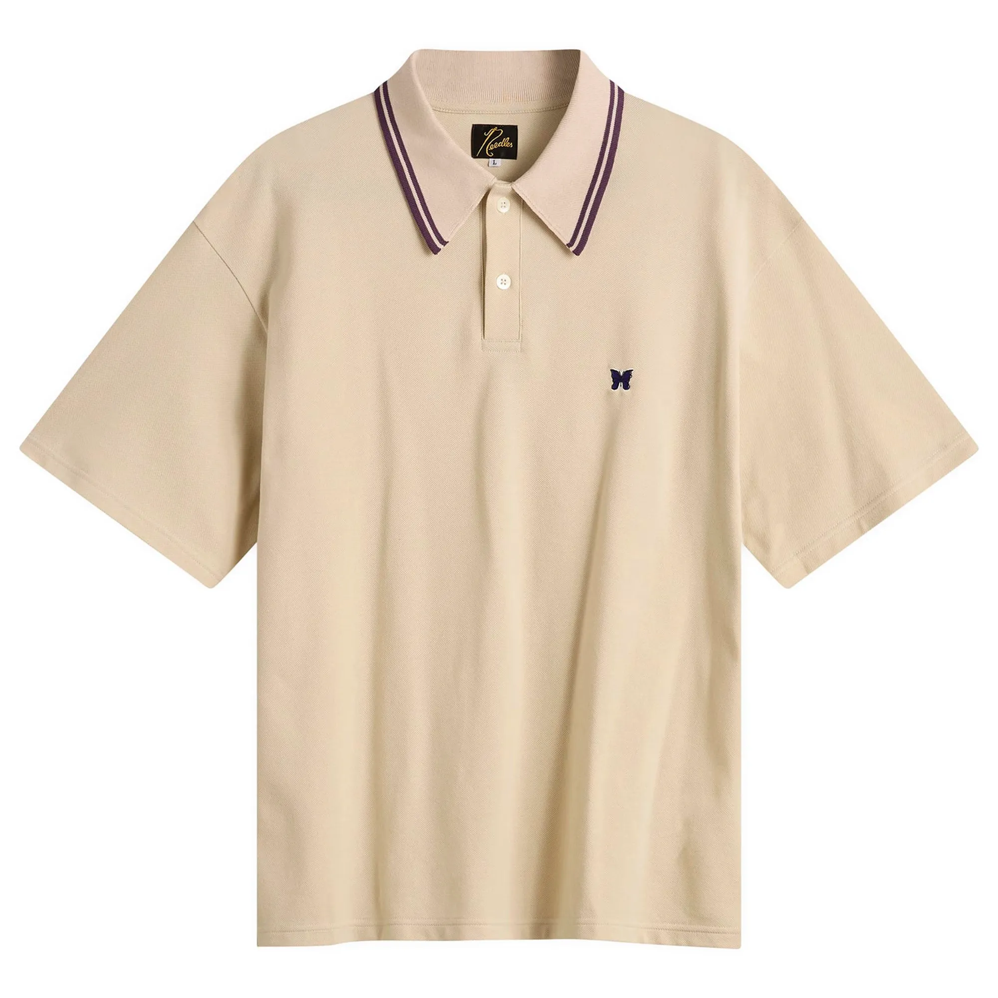 Needles Men's Pique Polo Beige