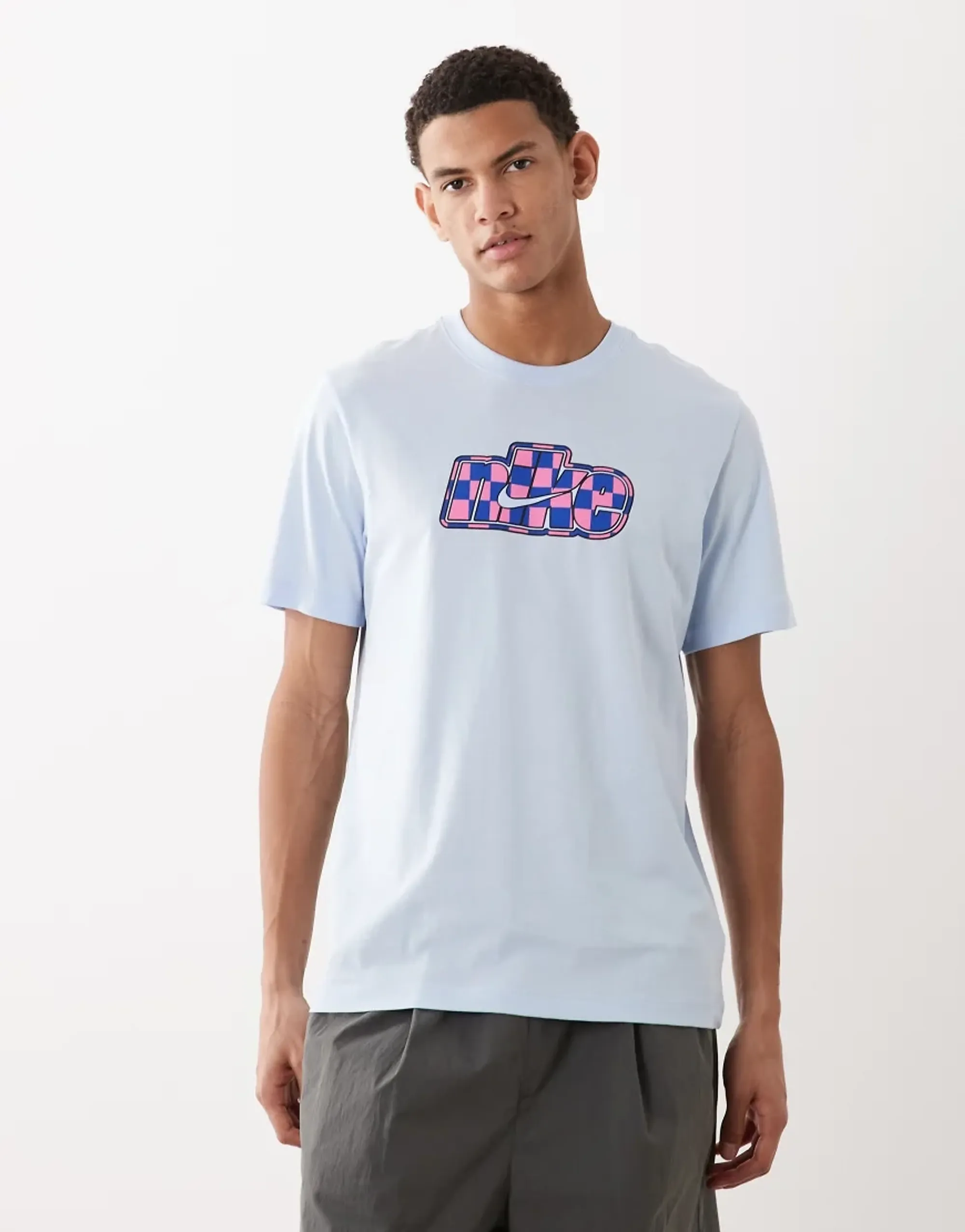 Nike Futbol Central Logo T-Shirt In Light Blue-Purple