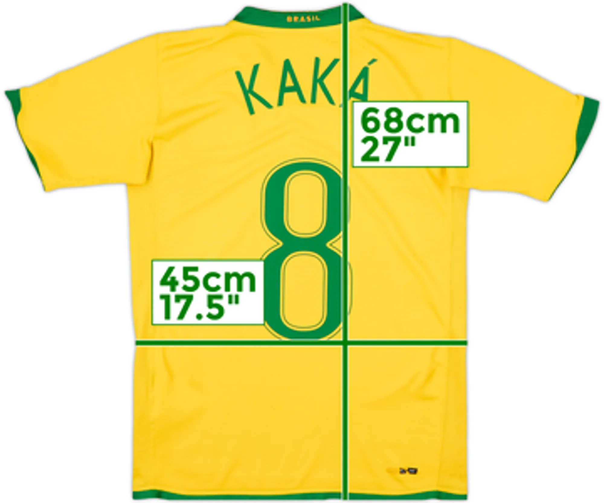 2006-08 Brazil Home Shirt Kaka #8 - 7/10 - (XXL)