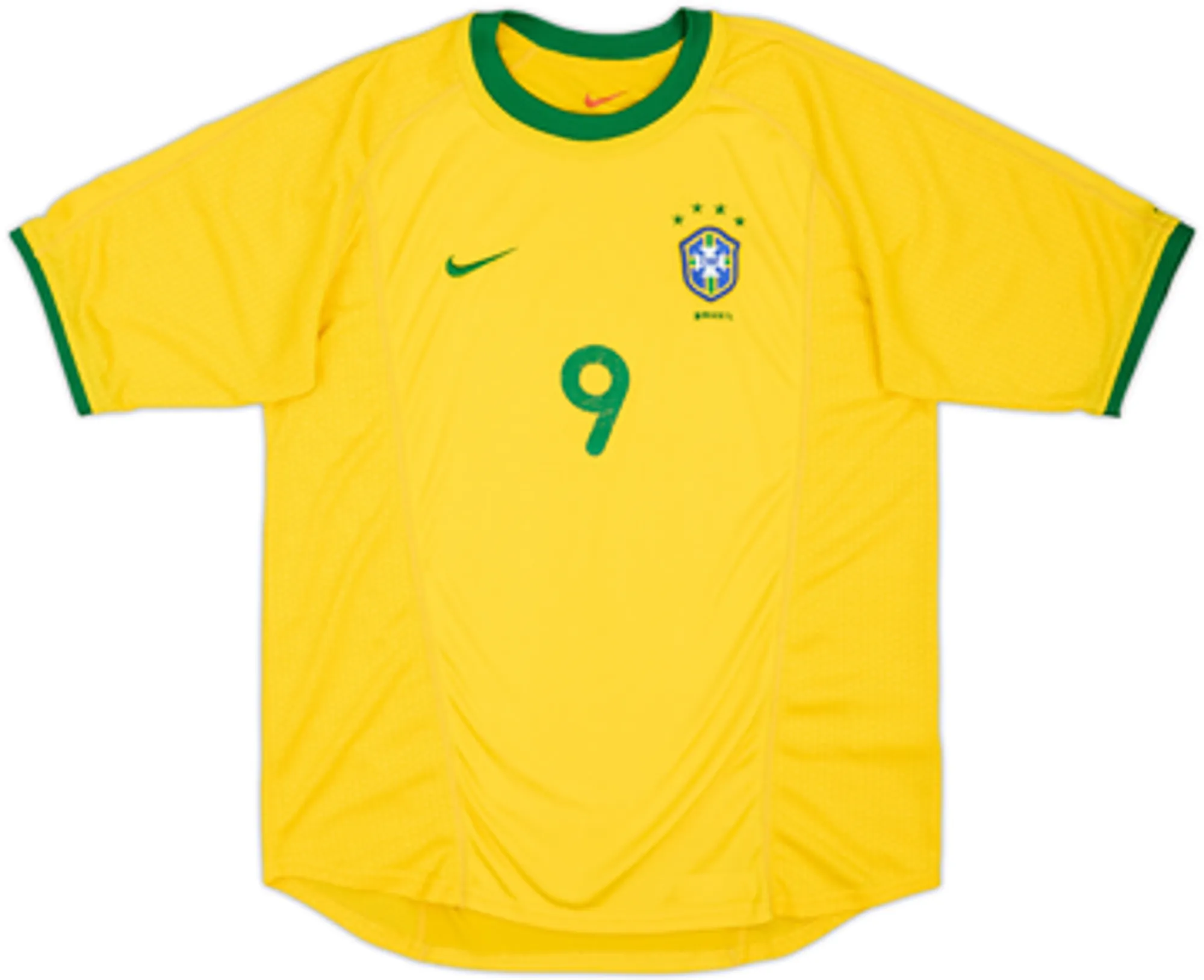 2000-02 Brazil Home Shirt Ronaldo #9 - 6/10 - (L)