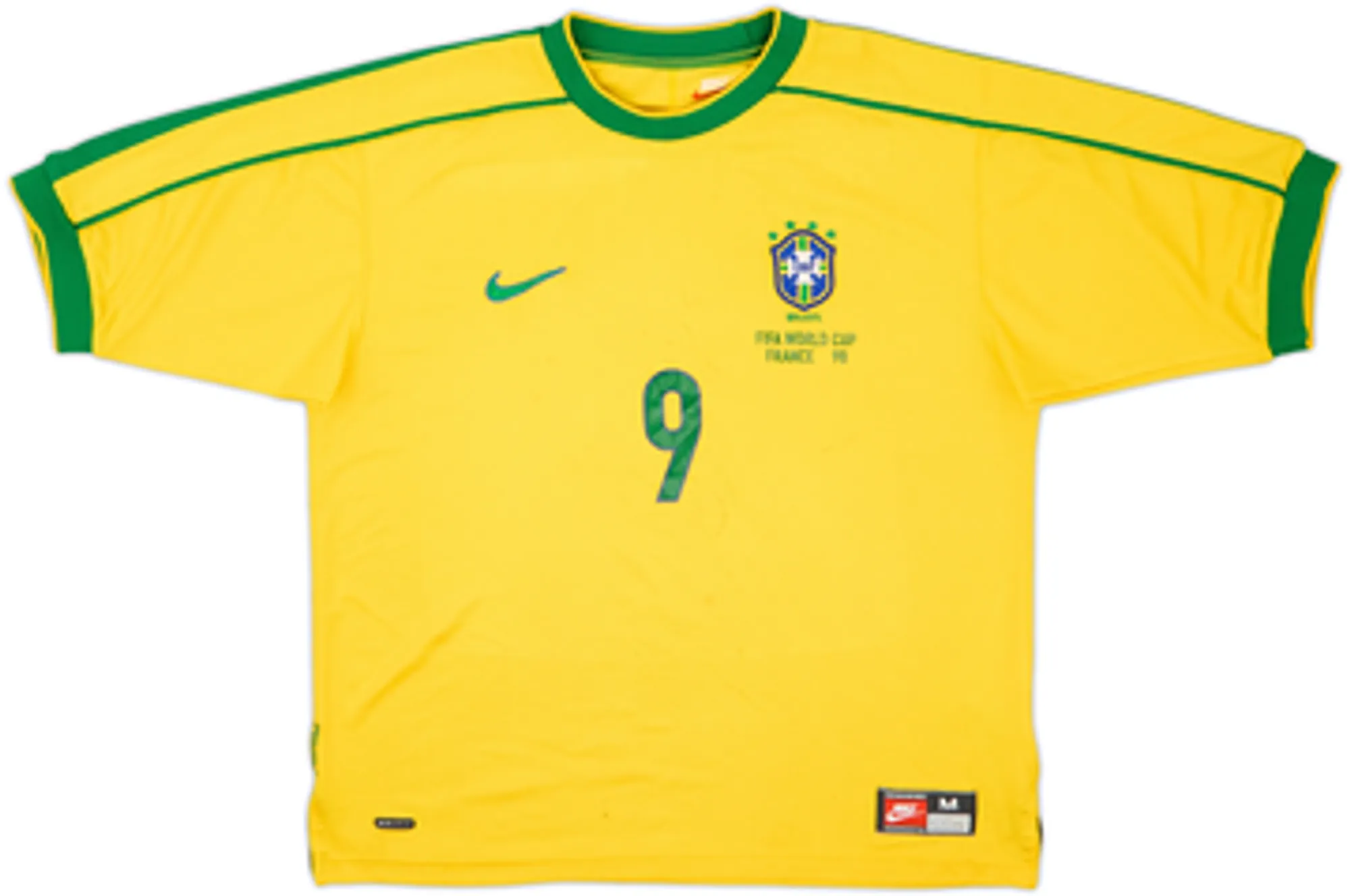 1998-00 Brazil 'World Cup' Home Shirt Ronaldo #9 - 6/10 - (M)