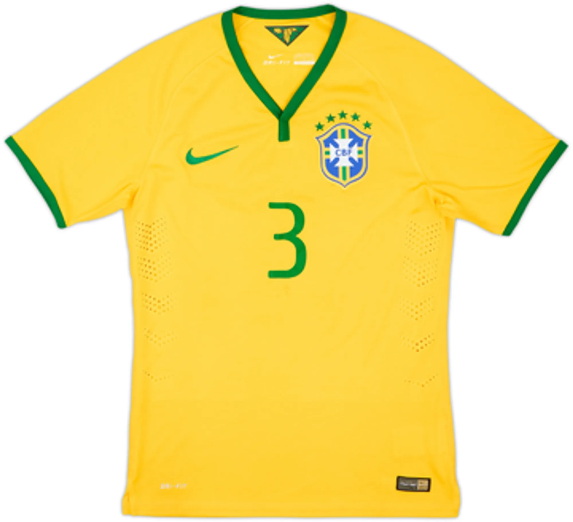 2014-15 Brazil Authentic Home Shirt T. Silva #3 - 6/10 - (S)