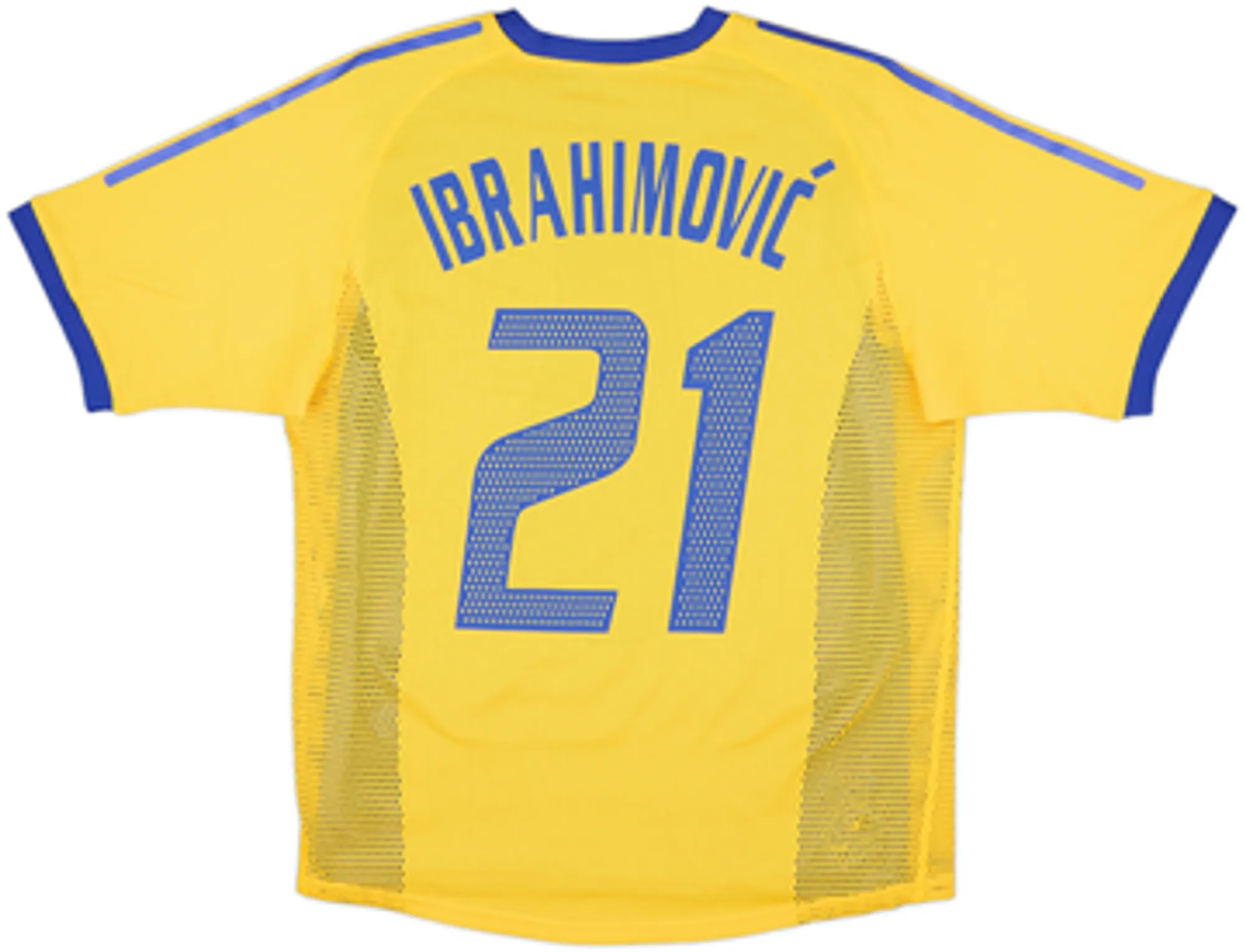 2002-03 Sweden Player Issue Home Shirt Ibrahimovic #21 - 7/10 - (L)