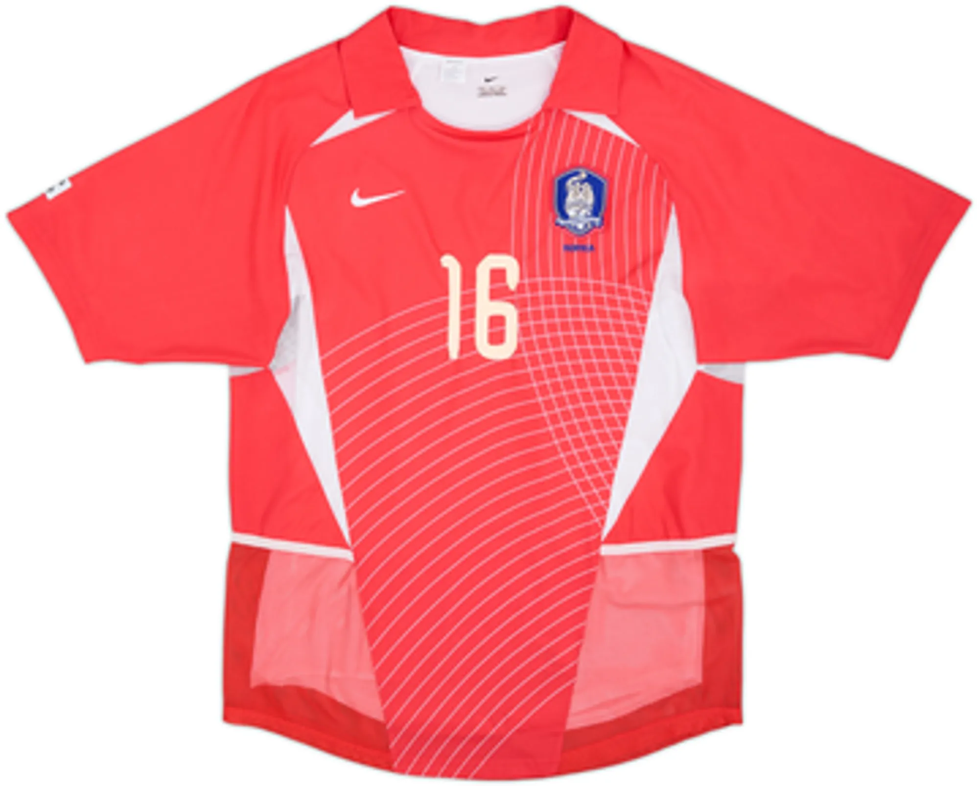2002-03 South Korea Player Issue Home Shirt D R Cha #16 - 5/10 - (M)