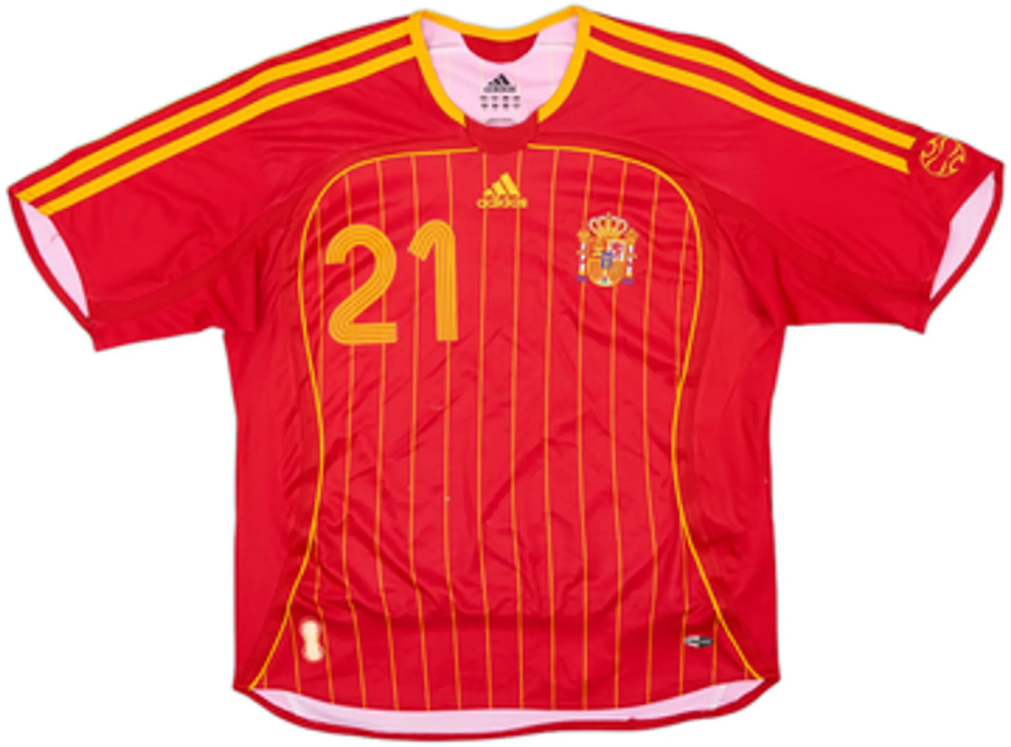 2006-08 Spain Home Shirt David Villa #21 - 5/10 - (M.Boys)