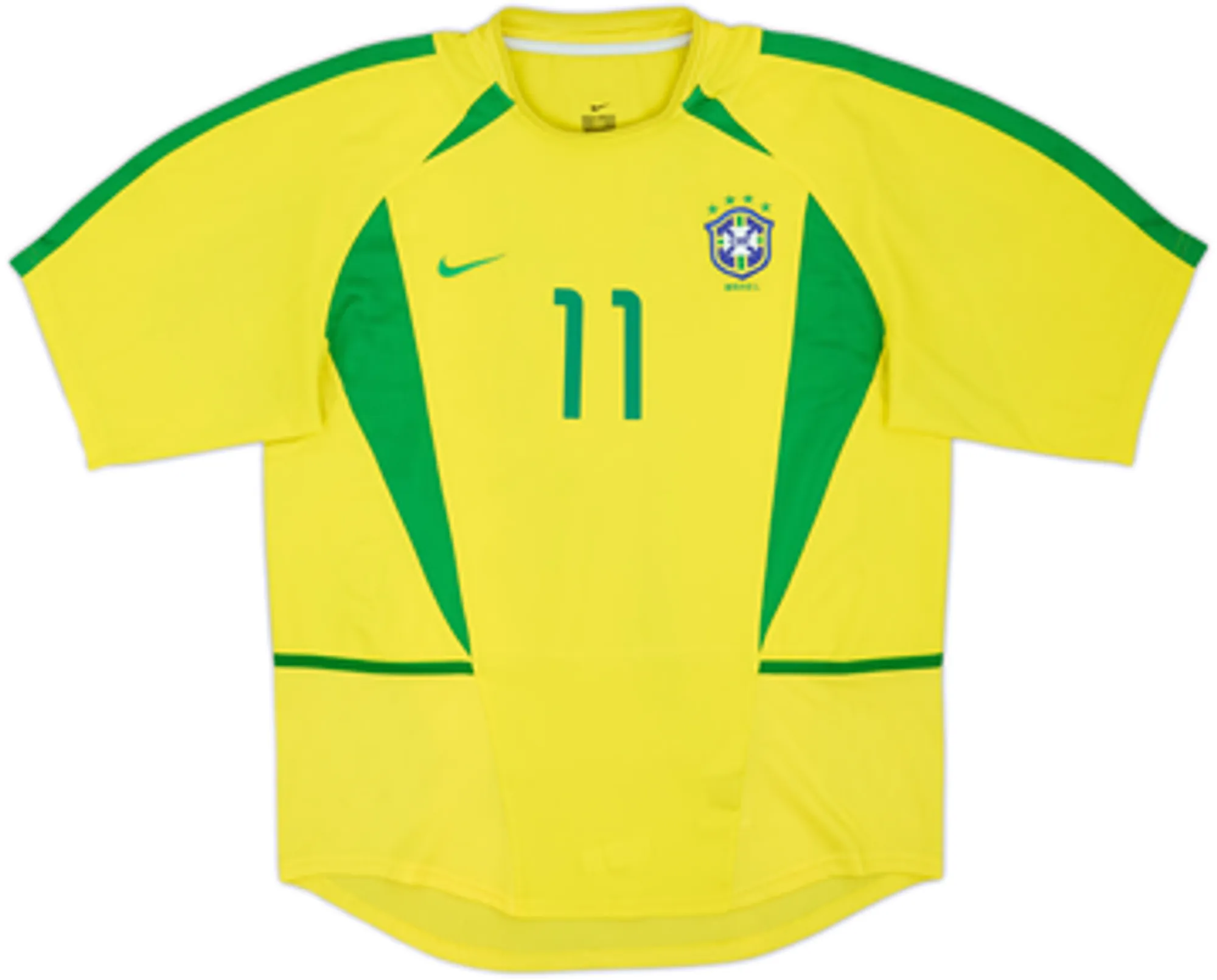 2002-04 Brazil Home Shirt Ronaldinho #11 - 9/10 - (M)