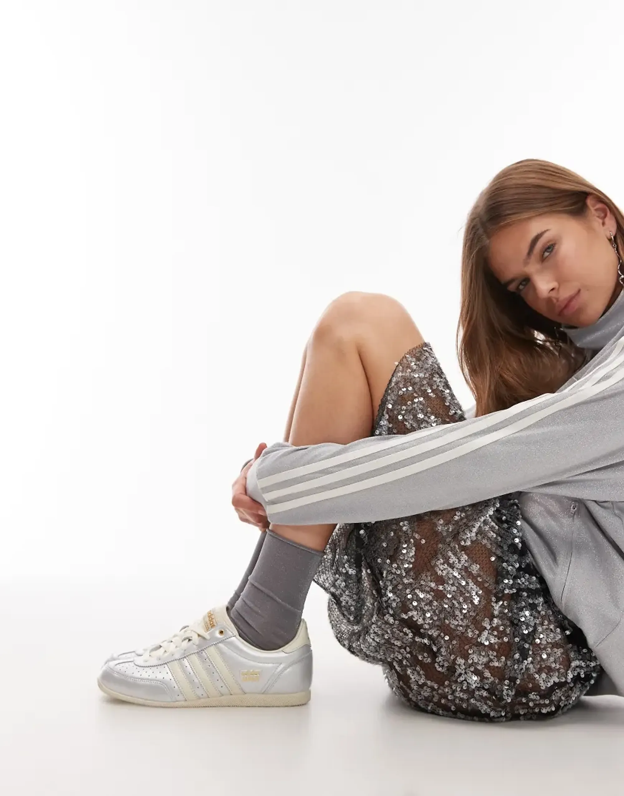 Adidas Originals Disco Japan Trainers In Metallic Silver - Exclusive At Asos