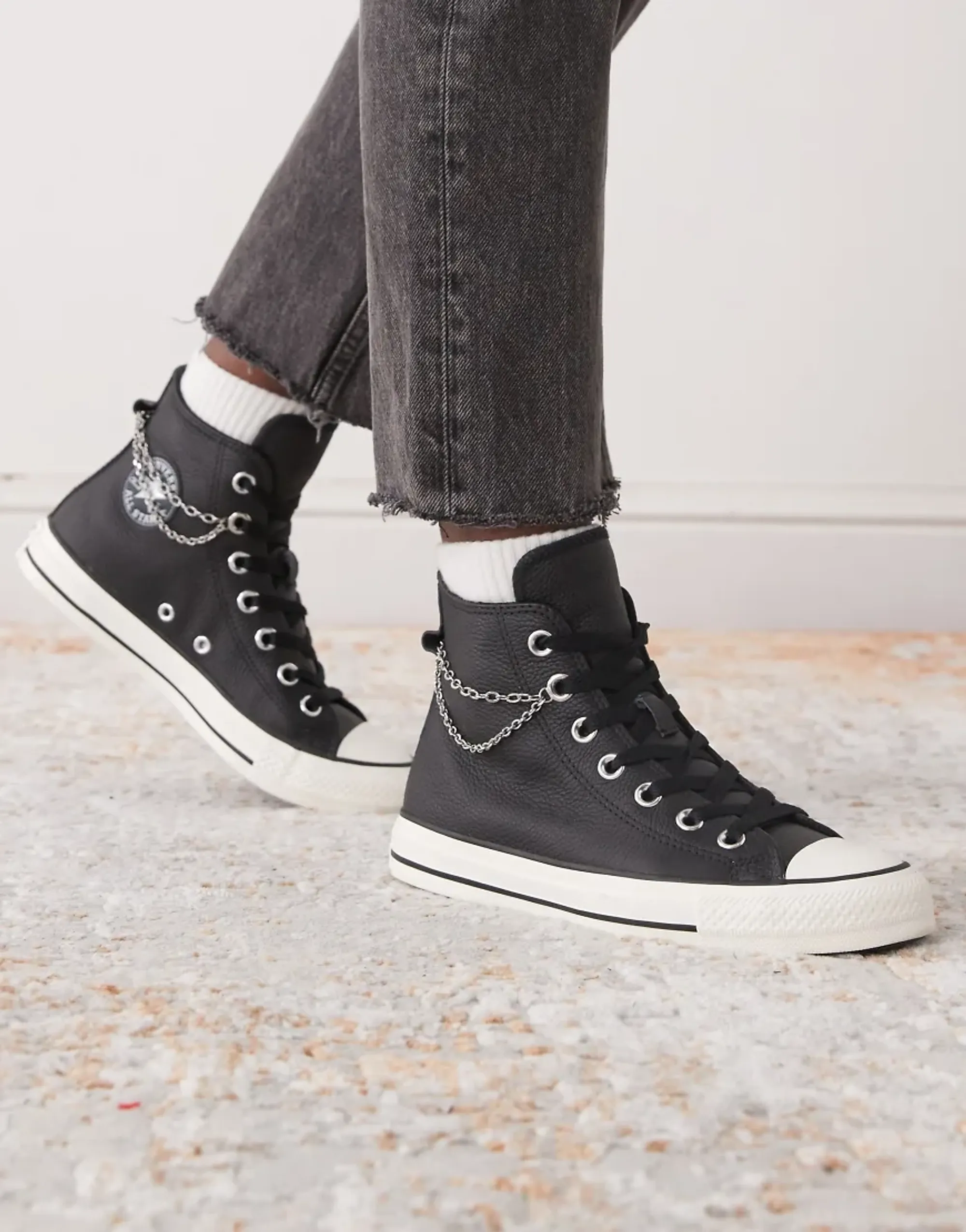 Converse All Star Hi Pierced Trainers in Black