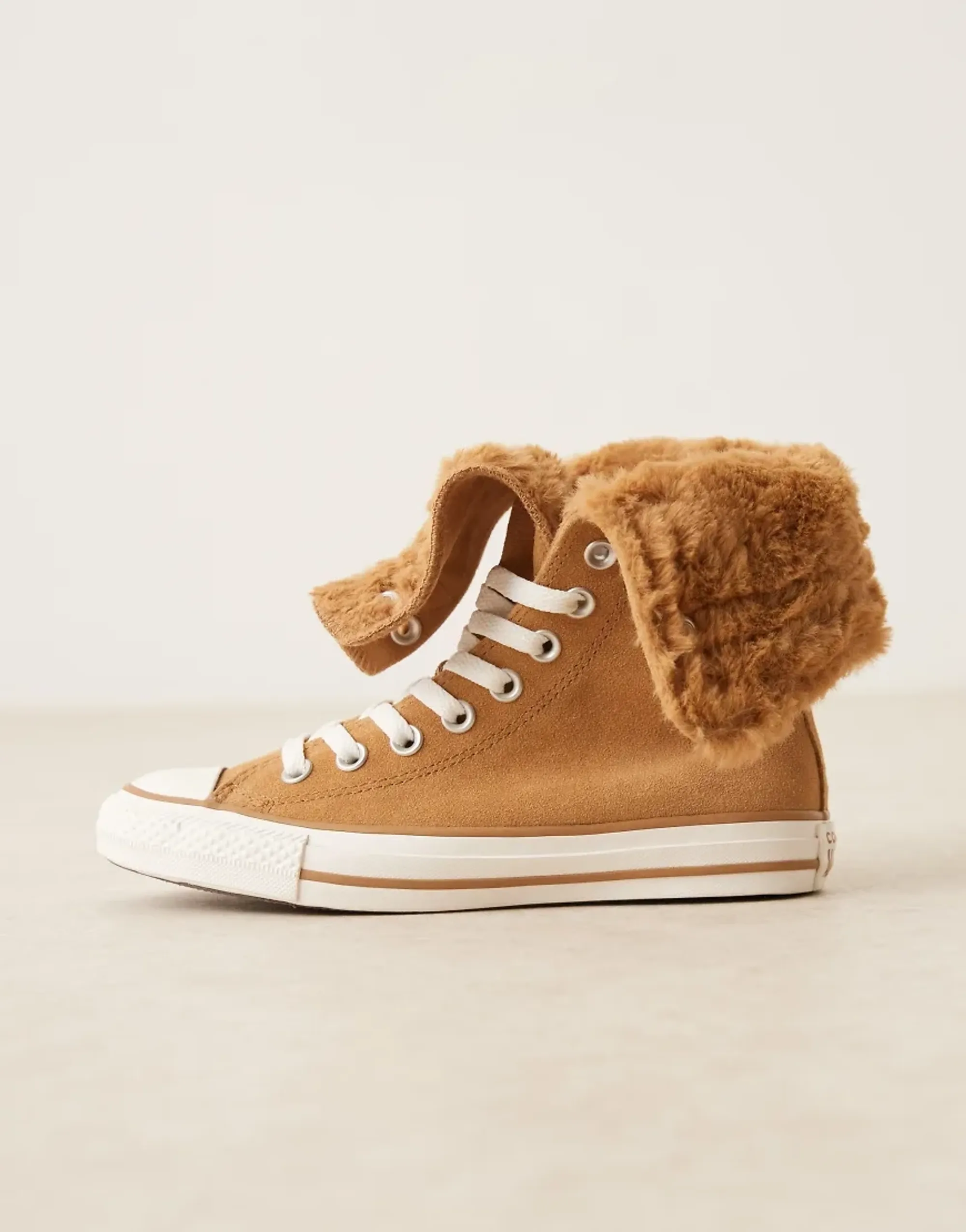 Converse All Star Fold Over XHi Trainers in Tan