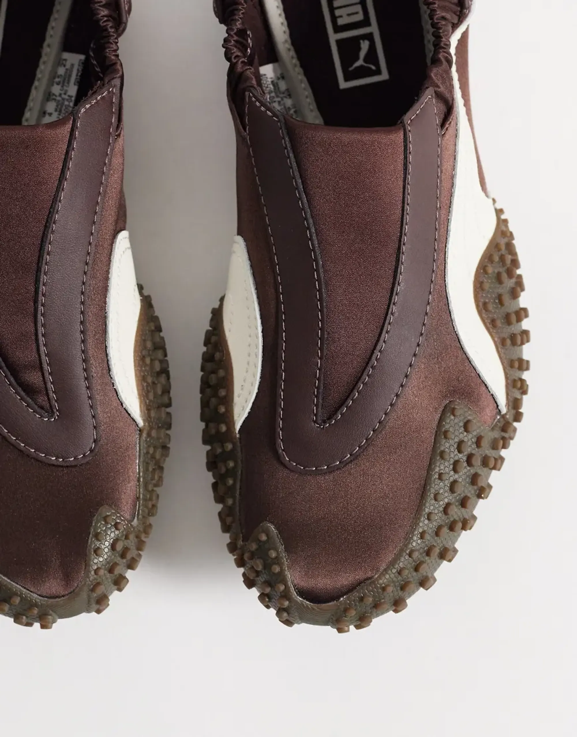 Puma Mostro Move Satin Trainers In Chocolate Brown