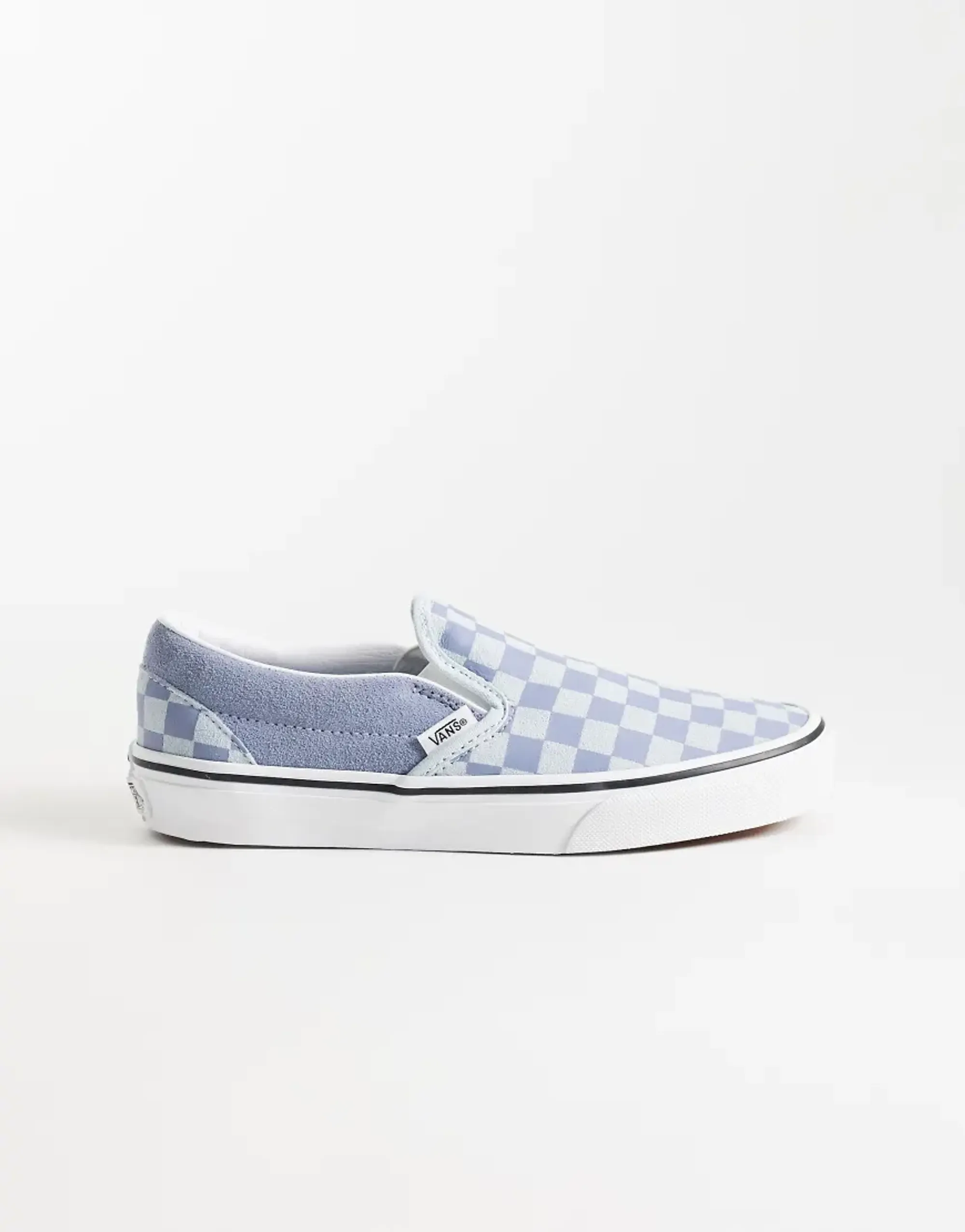 Vans Slip-On Trainers In Light Blue Checkerboard