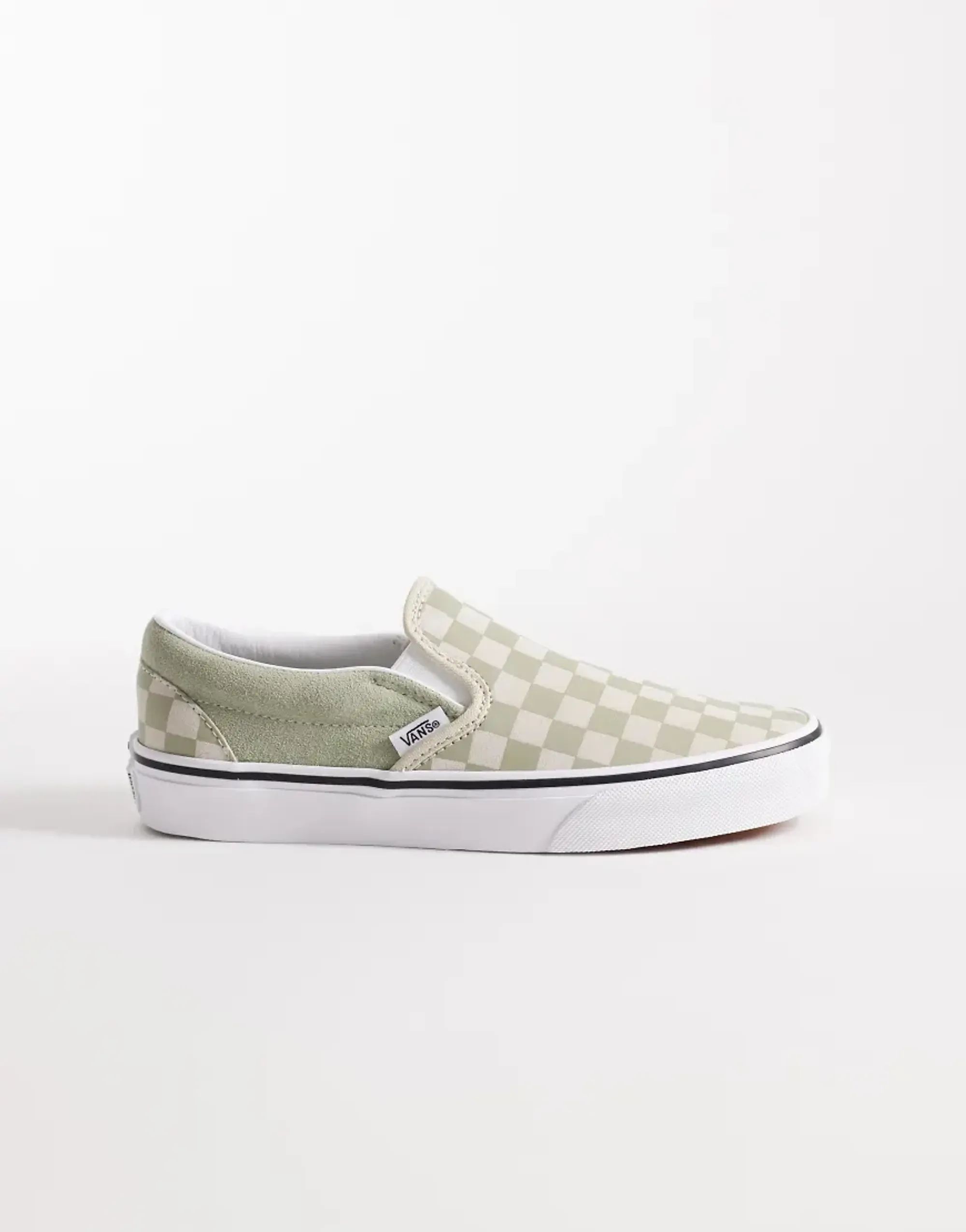 Vans Slip-On Trainers In Sage Green Checkerboard