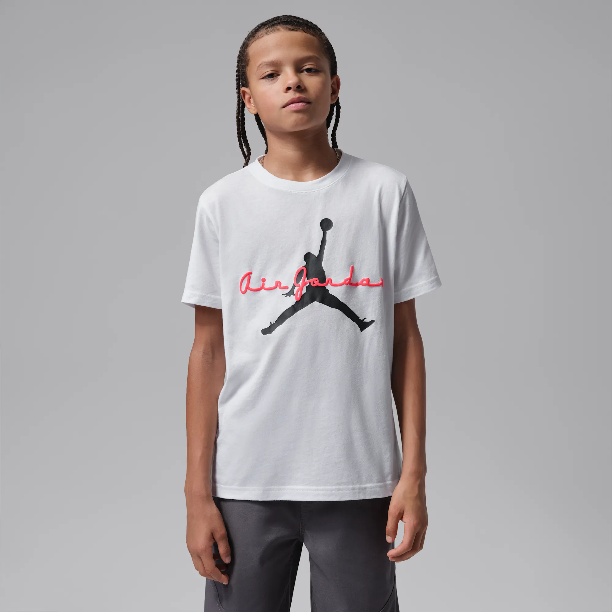 Nike Jordan Flight Essentials Older Kids' Script T-Shirt - White
