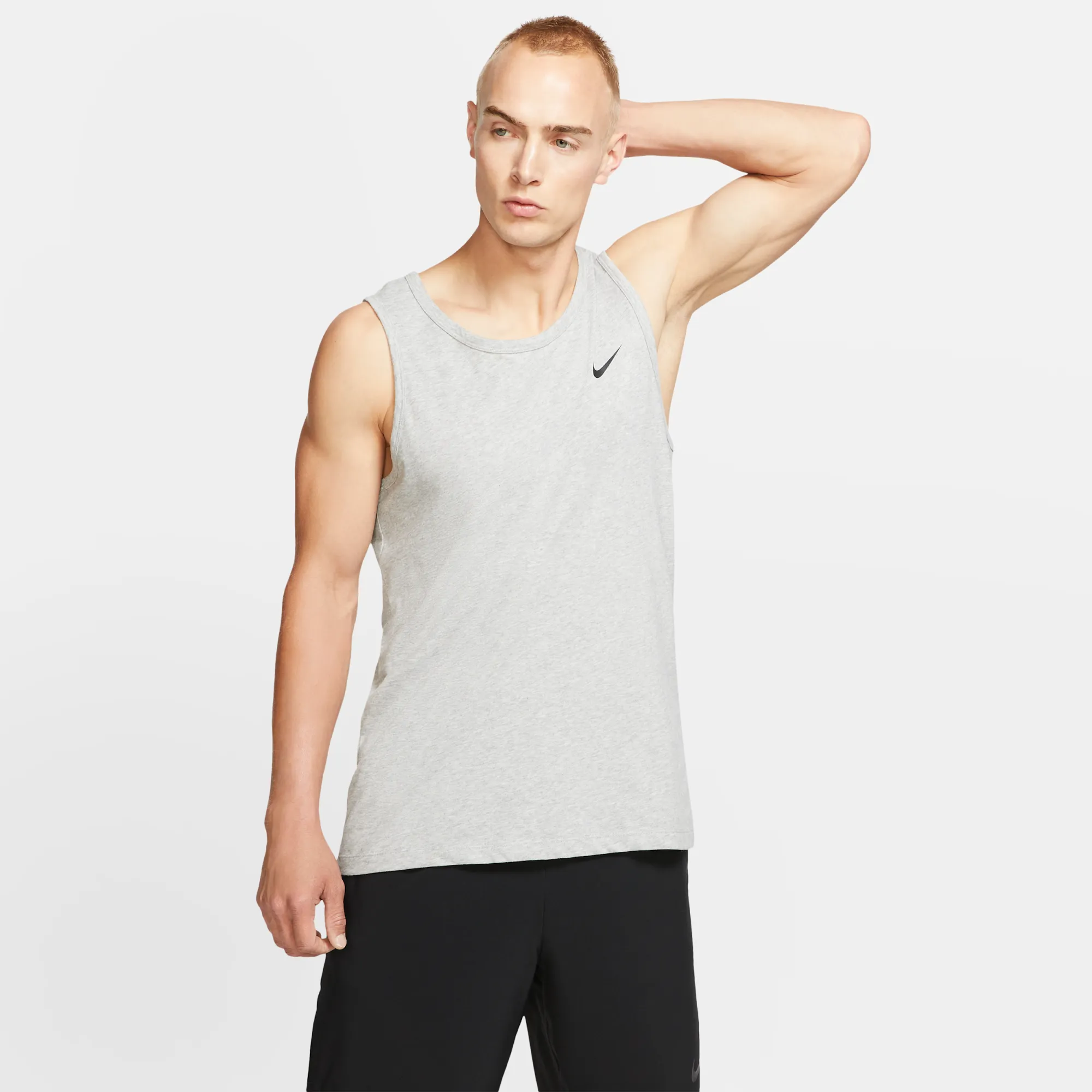 Nike Dri-FIT Men's Training Tank Top - Grey - Cotton/Polyester