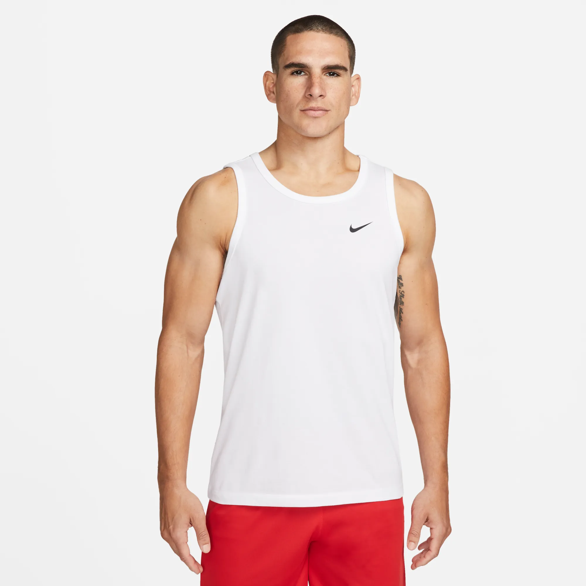 Nike Dri-FIT Men's Training Tank Top - White - Cotton/Polyester
