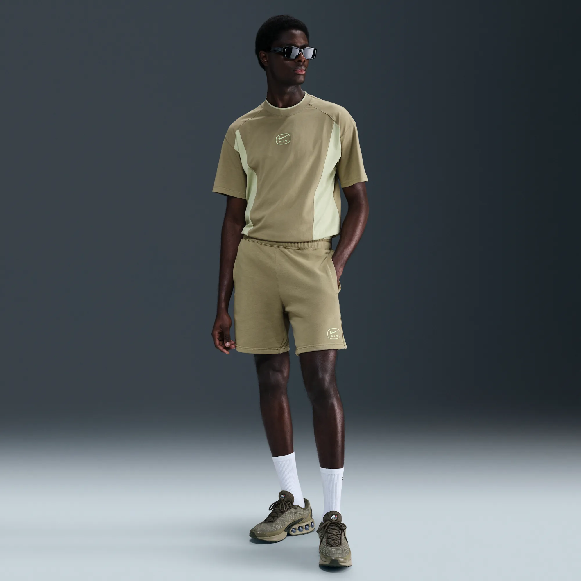 Nike Air Men's French Terry Shorts - Brown - Cotton/Polyester
