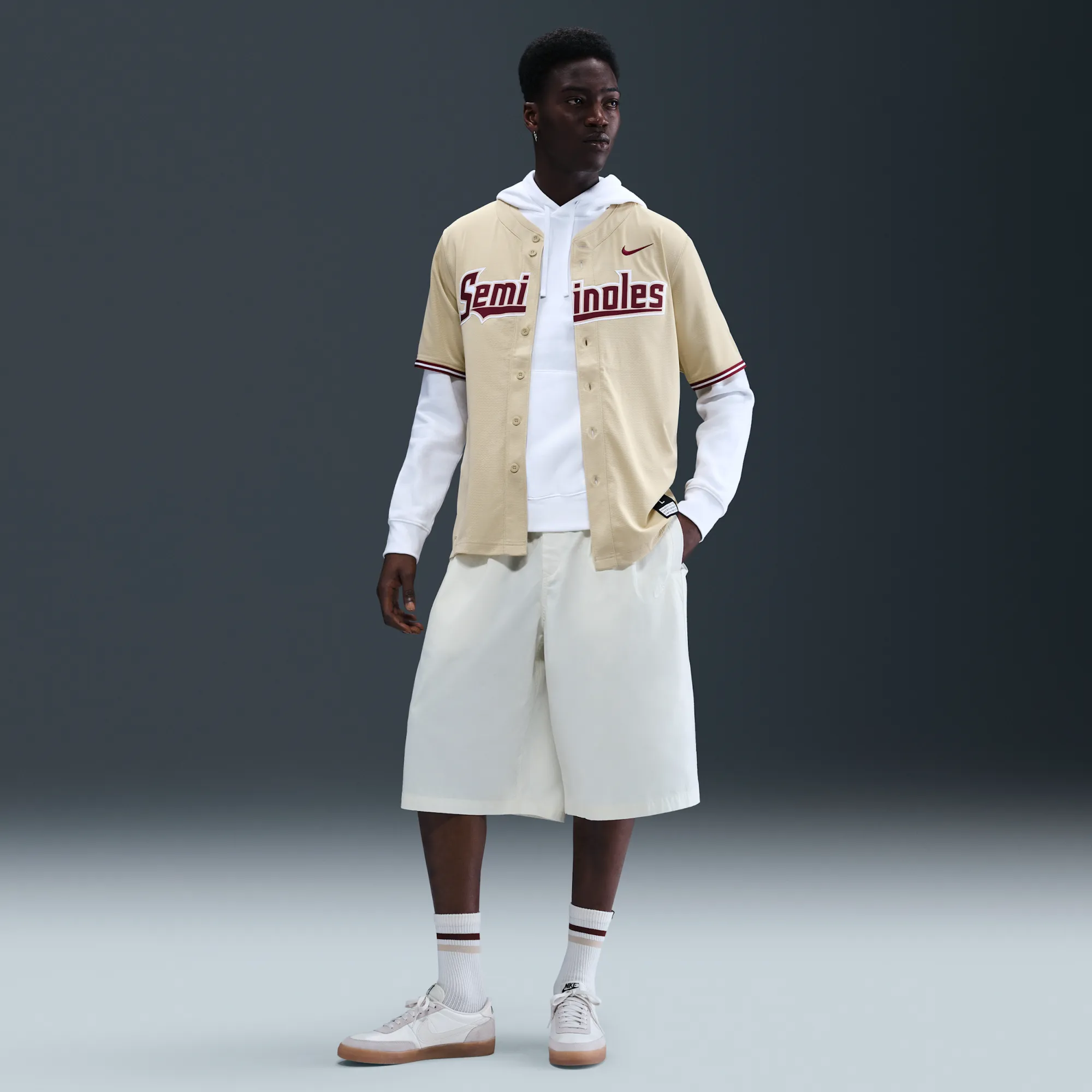 Nike Club Men's Oversized Shorts - White - Cotton