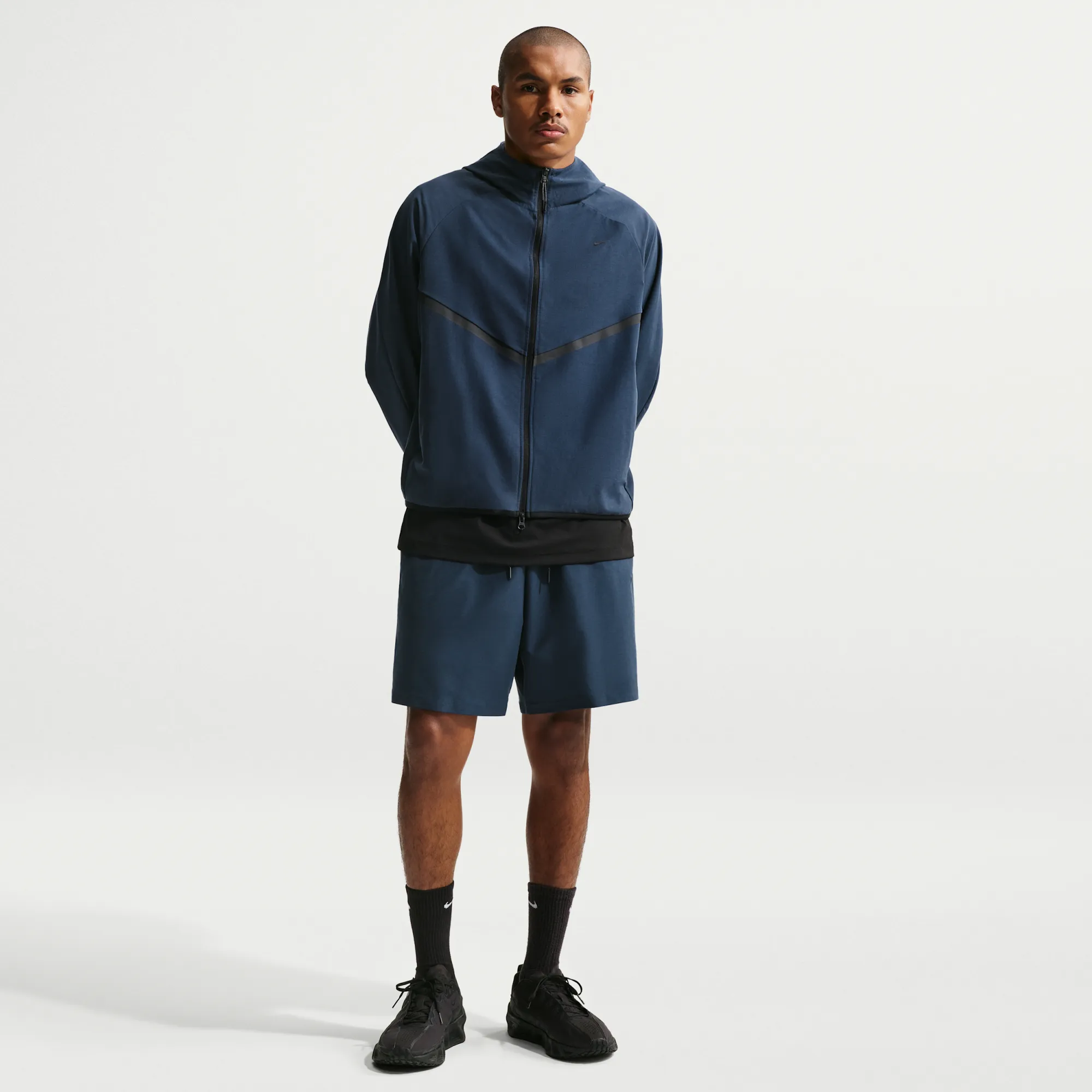 Nike Tech Men's Dri-FIT Shori-Knit Shorts - Blue - Polyester/Cotton/Elastane