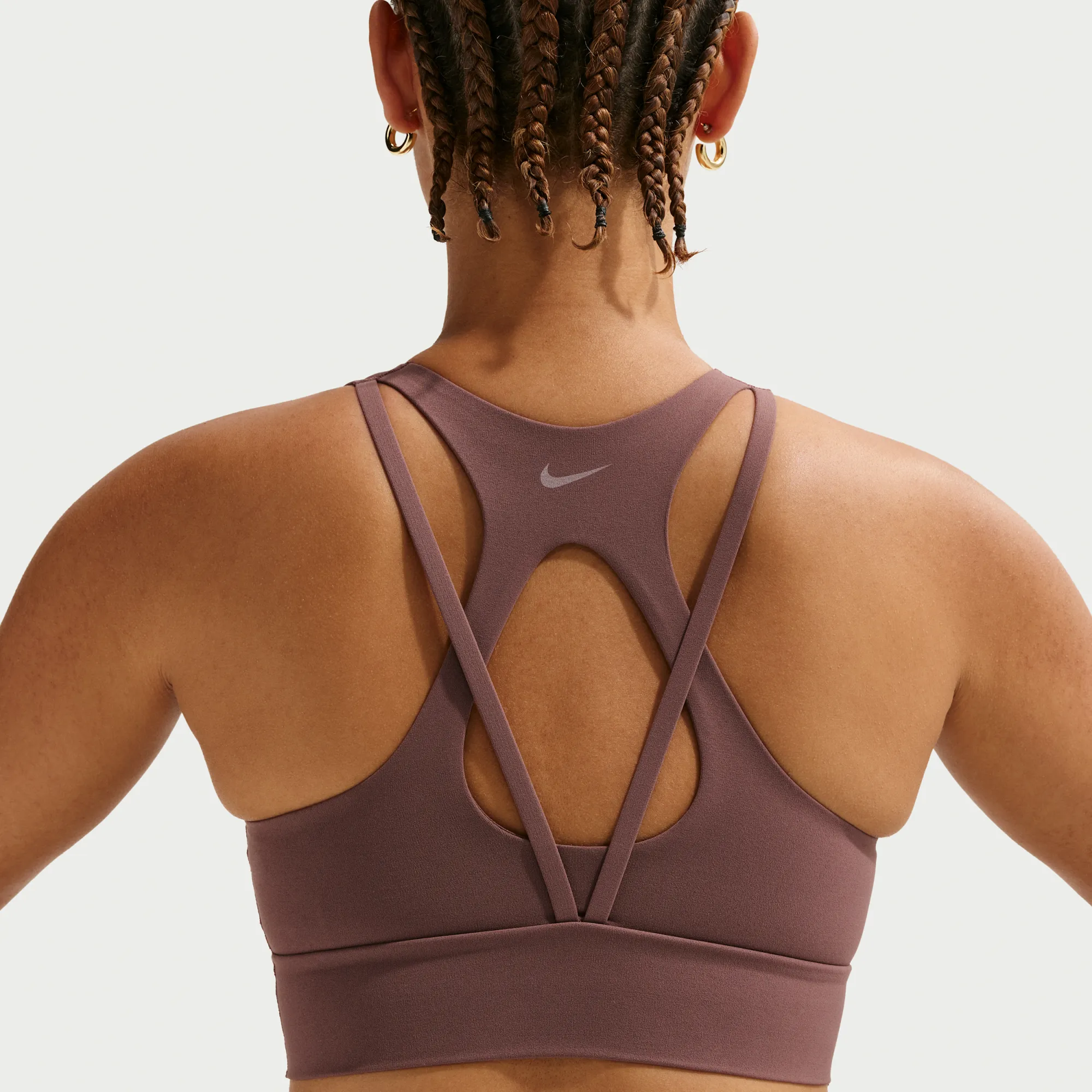 Nike Zenvy Women's Light-Support Padded Longline Sports Bra - Purple - Polyester