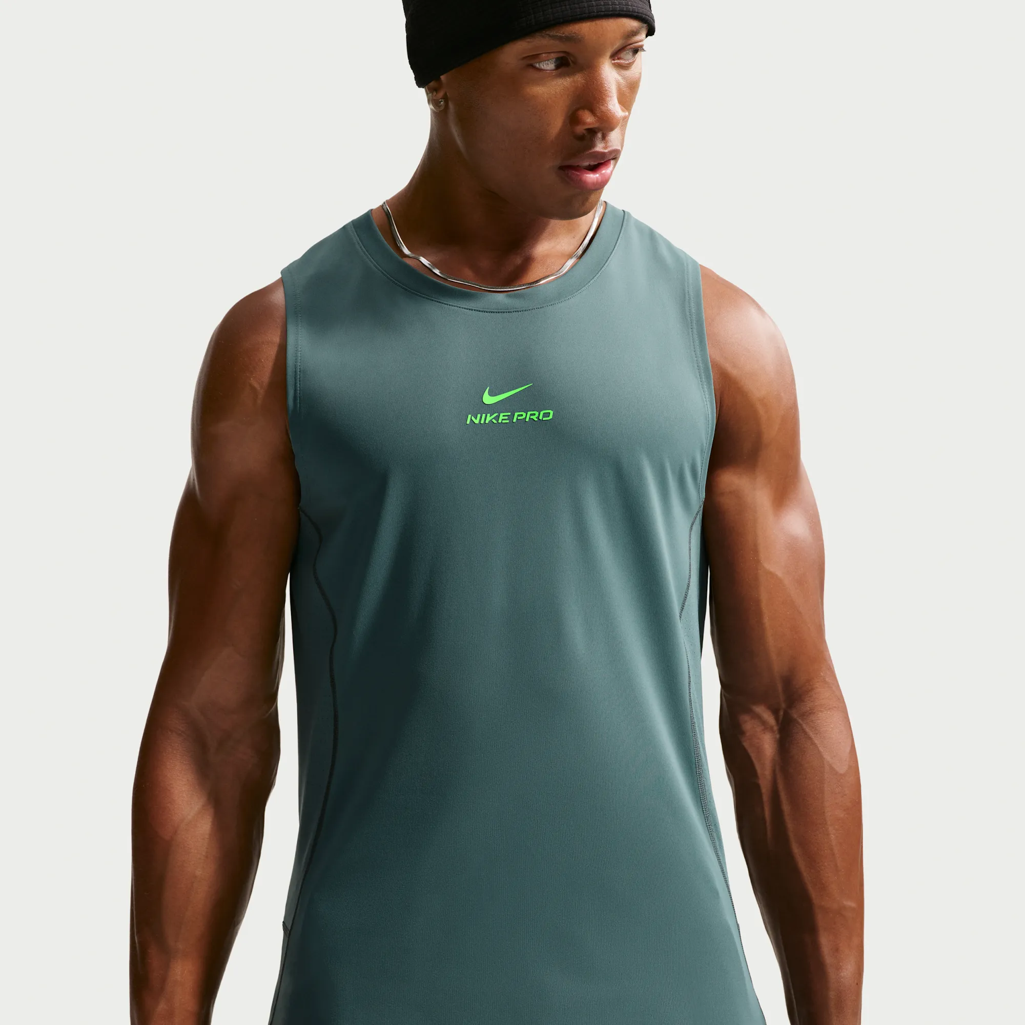 Nike Pro Men's Dri-FIT Training Tank Top - Grey - Polyester