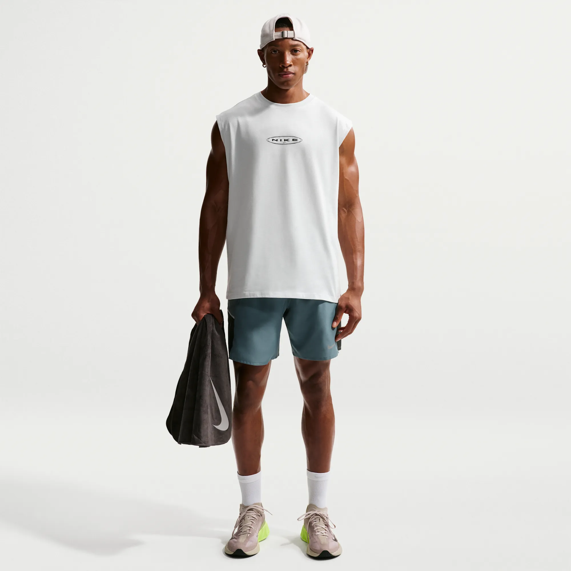 Nike Miler Men's Dri-FIT 18cm (approx.) Brief-Lined Running Shorts - Grey - Polyester