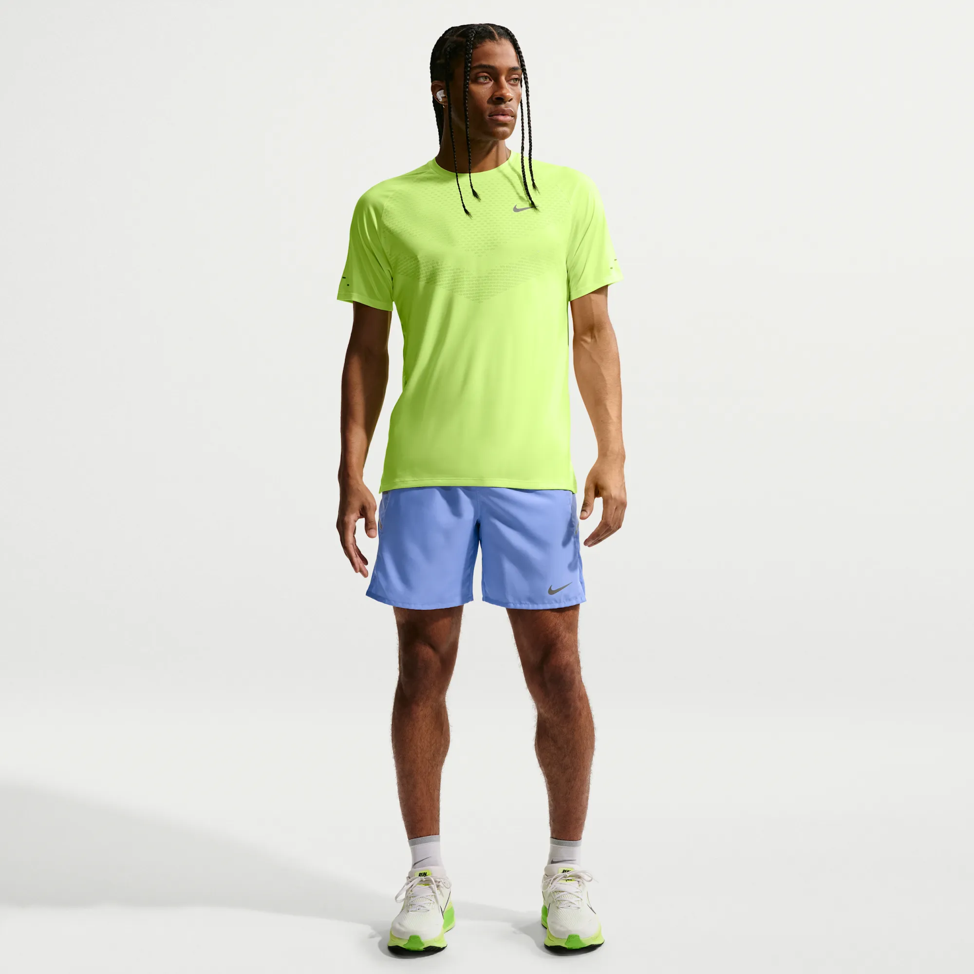 Nike Miler Men's Dri-FIT 18cm (approx.) Brief-Lined Running Shorts - Blue - Polyester
