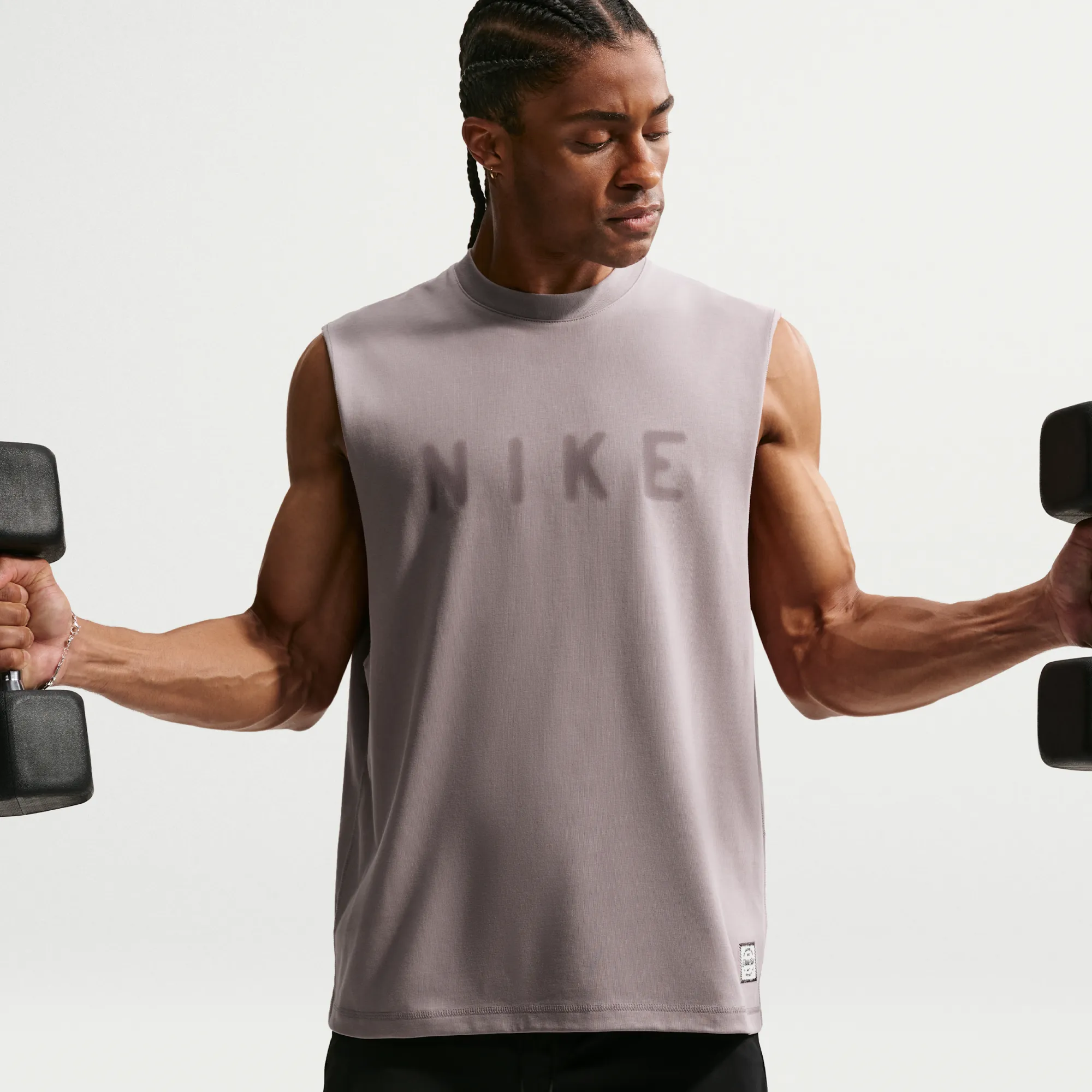 Nike N.A.C. Men's Dri-FIT Training Tank Top - Grey - Cotton/Polyester