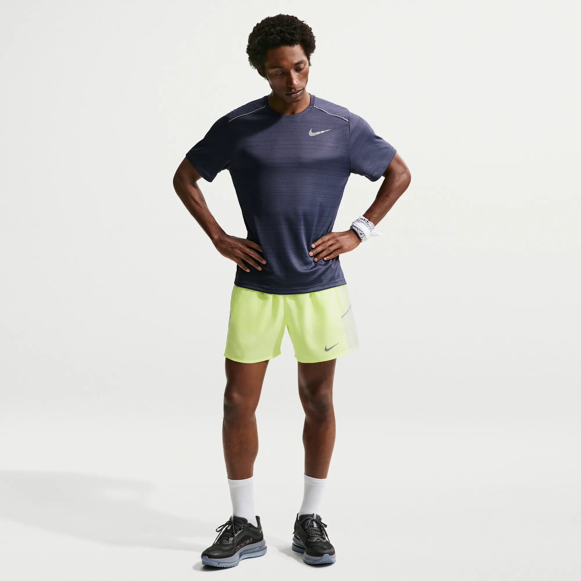 Nike Miler Men's Dri-FIT 2-in-1 12.5cm (approx.) Running Shorts - Yellow - Polyester