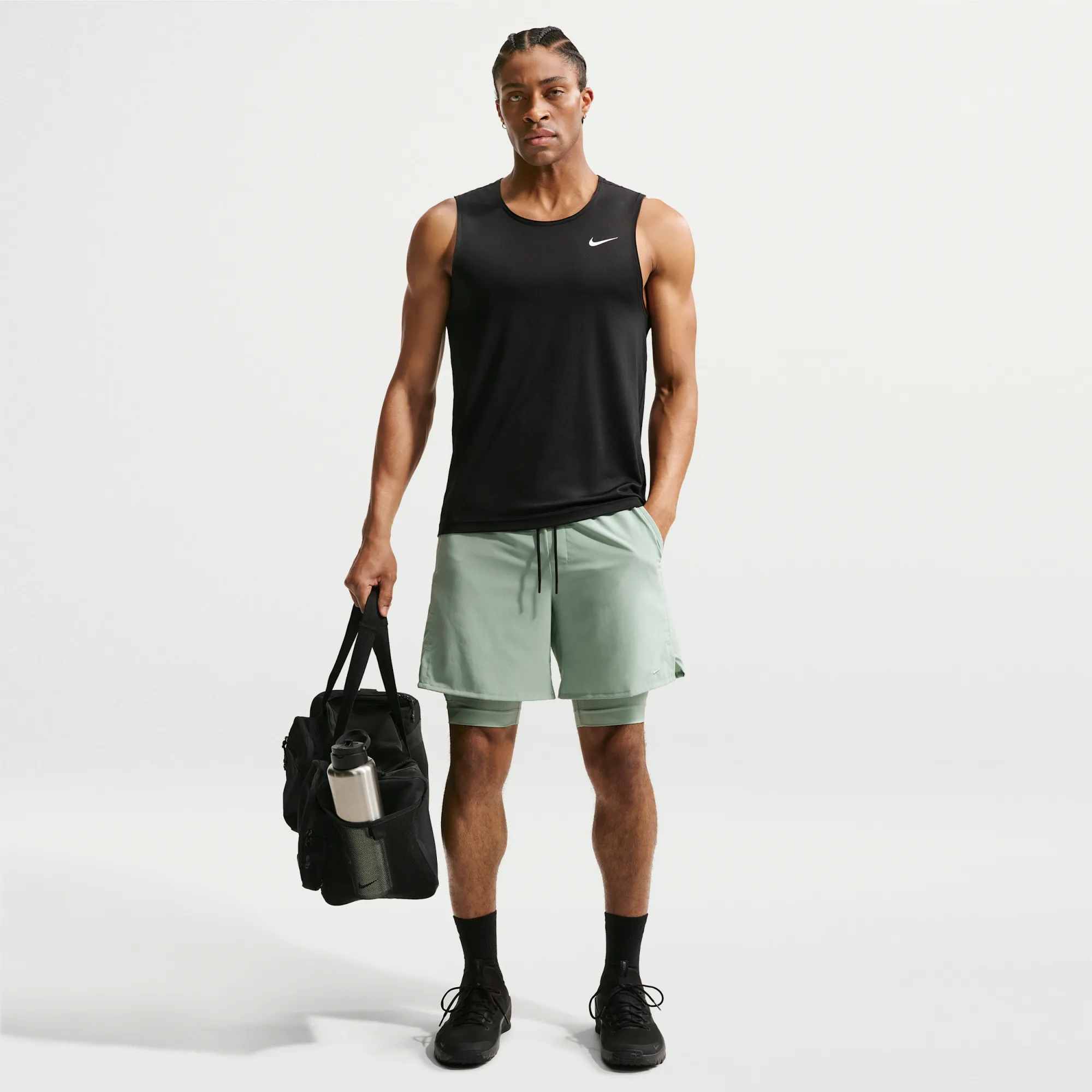Nike Unlimited Men's Dri-FIT 18cm (approx.) 2-in-1 Versatile Shorts - Green - Polyester/Elastane