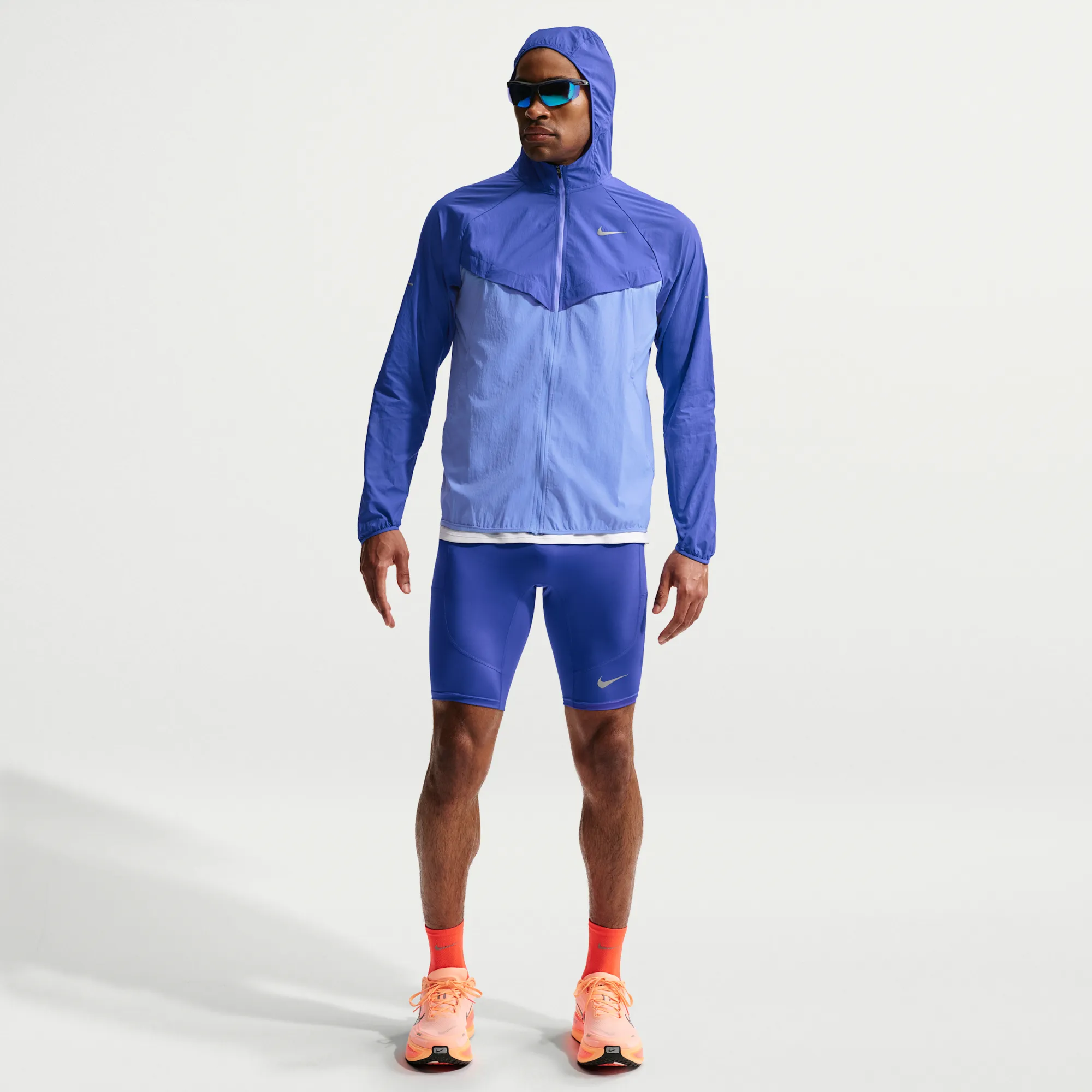 Nike Stride Men's Dri-FIT 1/2-Length Running Tights - Blue - Polyester/Elastane